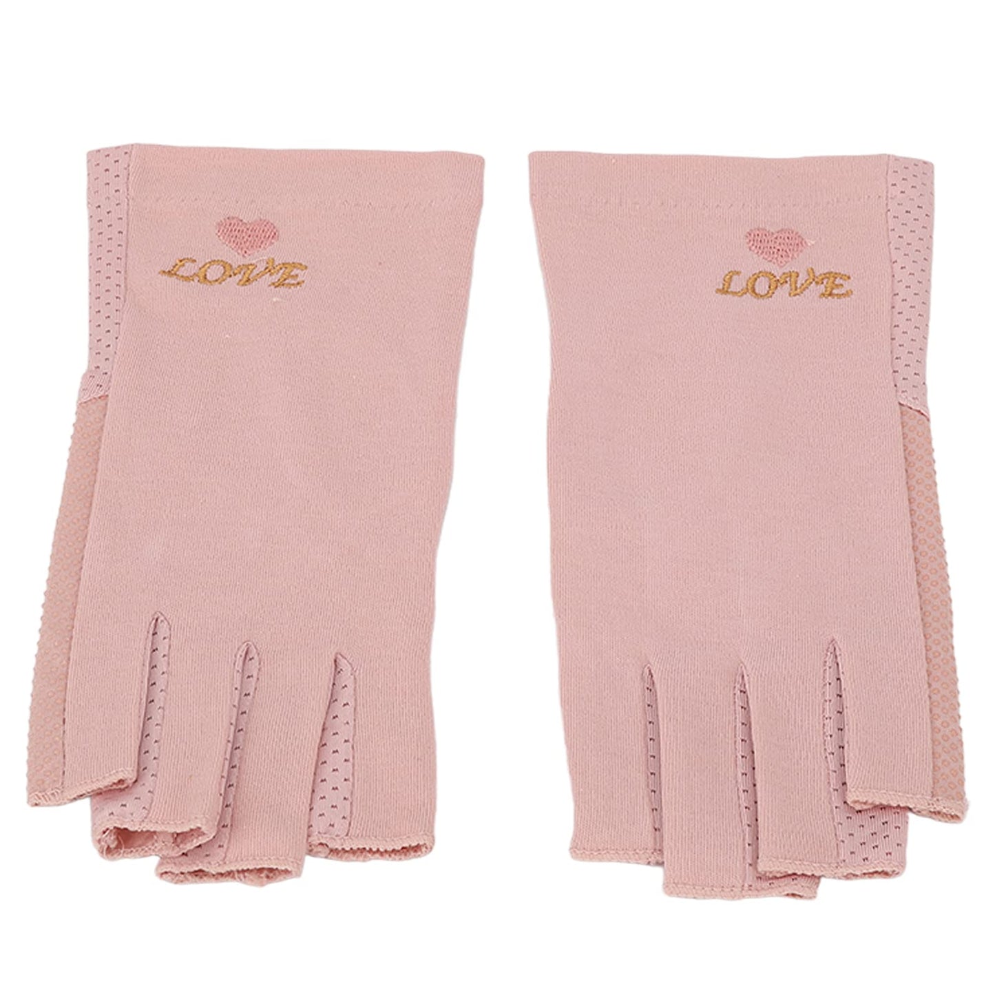 Guante de Protección UV, de Lámpara de Uñas de Algodón de Fibra sin Dedos Transpirables sin Dedos Anti UV Proteger los de Manicura Manicure Nail Art Dryer(gris rosa claro)