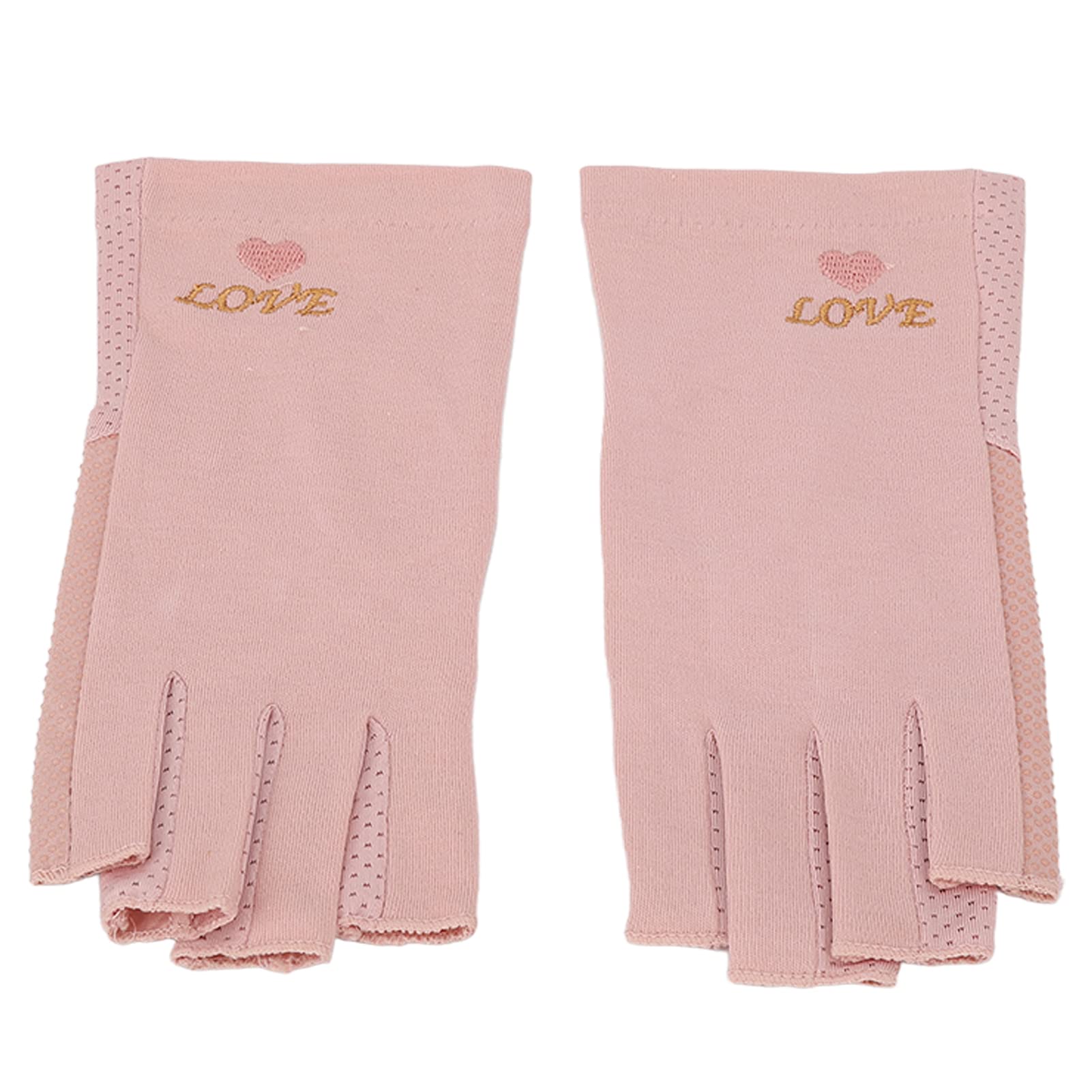 Guante de Protección UV, de Lámpara de Uñas de Algodón de Fibra sin Dedos Transpirables sin Dedos Anti UV Proteger los de Manicura Manicure Nail Art Dryer(gris rosa claro)