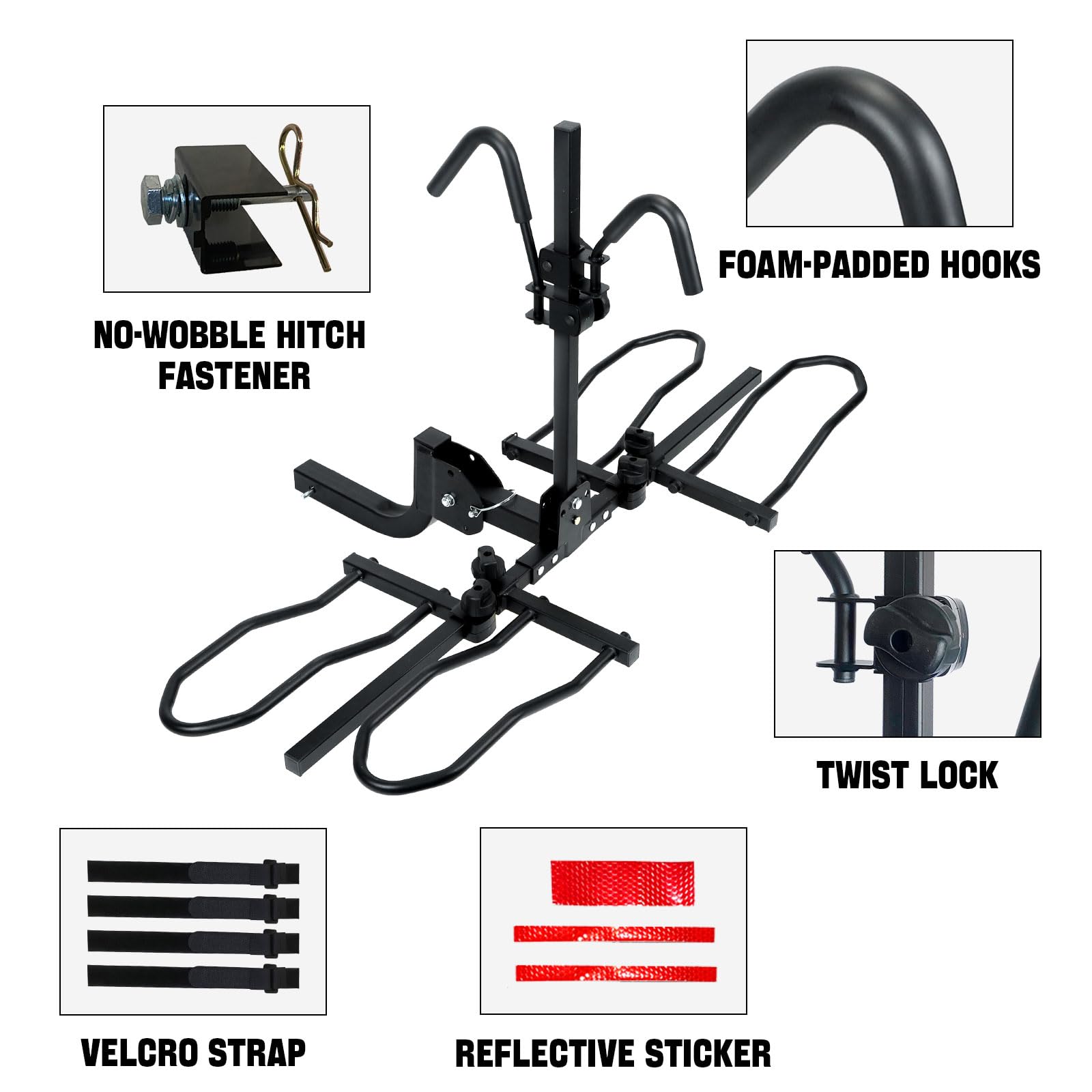 Portabicicletas de Plataforma XCAR Negro Plegable para Coches, Camiones, SUV y Minivans