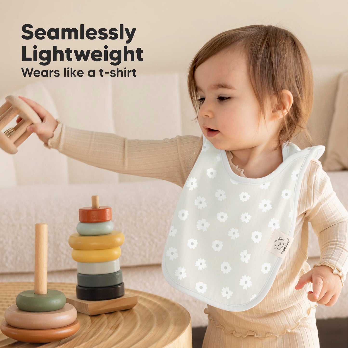 KeaBabies - Paquete de 8 baberos para bebés para niños y niñas, baberos sin botones para la dentición, bebé niña y niño pequeño, recién nacido, suave y absorbente, colores bonitos, cobertura grande