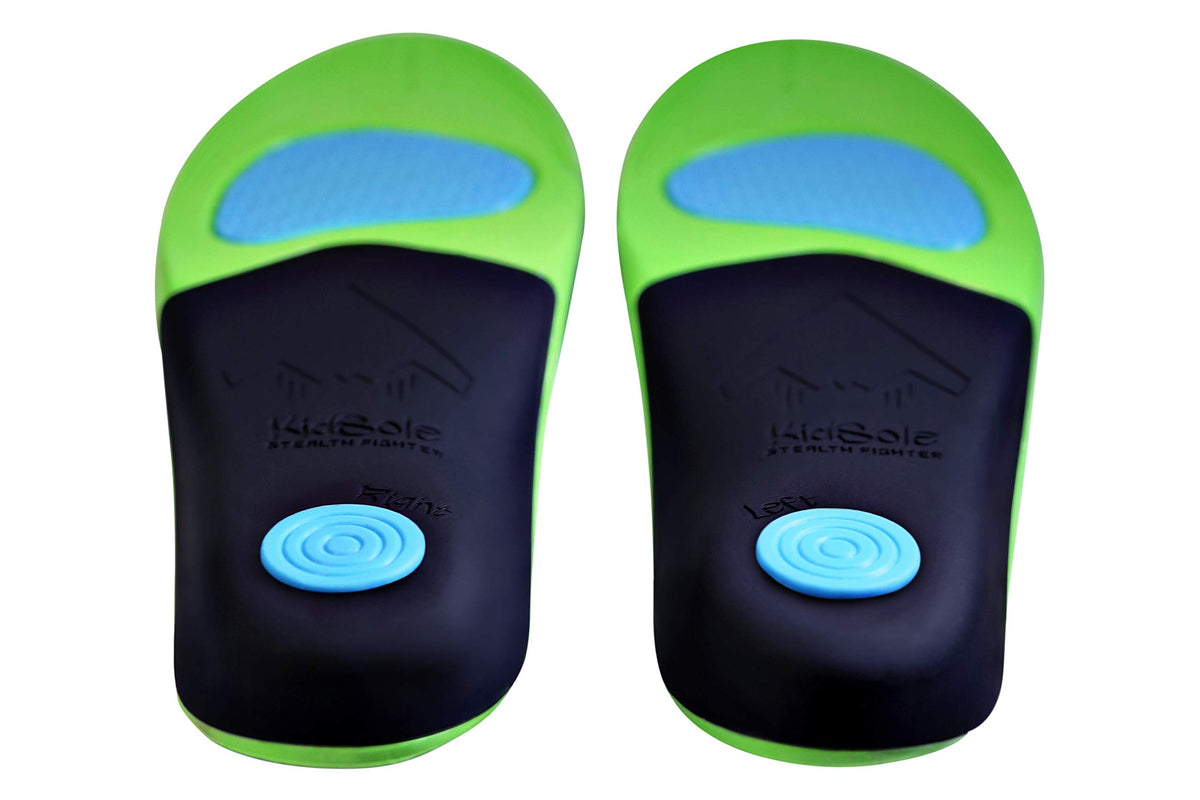 Plantilla de Soporte KidSole Stealth Fighter Negro con Arco Alto y Espuma Viscoelástica para Niños