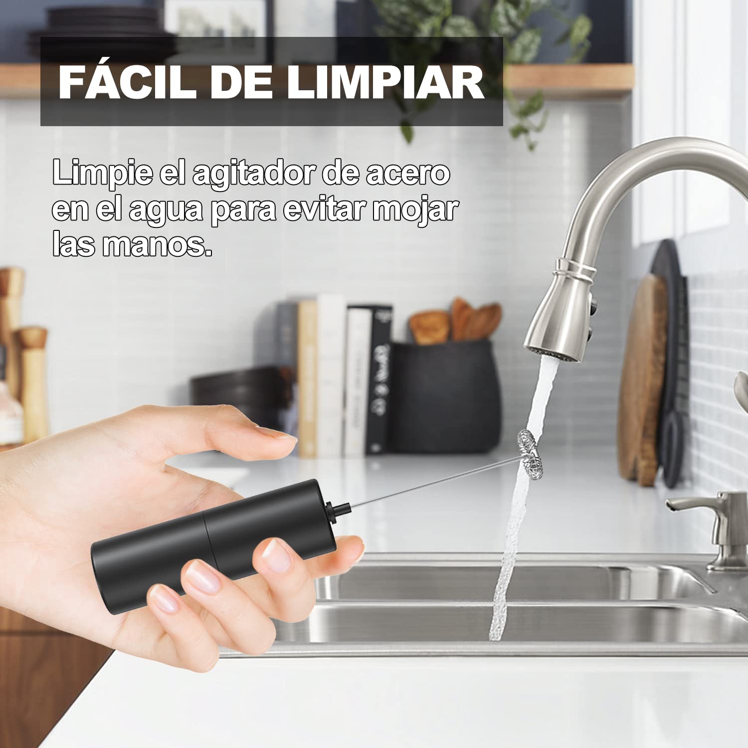 Espumador de Leche Eléctrico de Acero Inoxidable Portátil para Lattes, Capuchino y Matcha