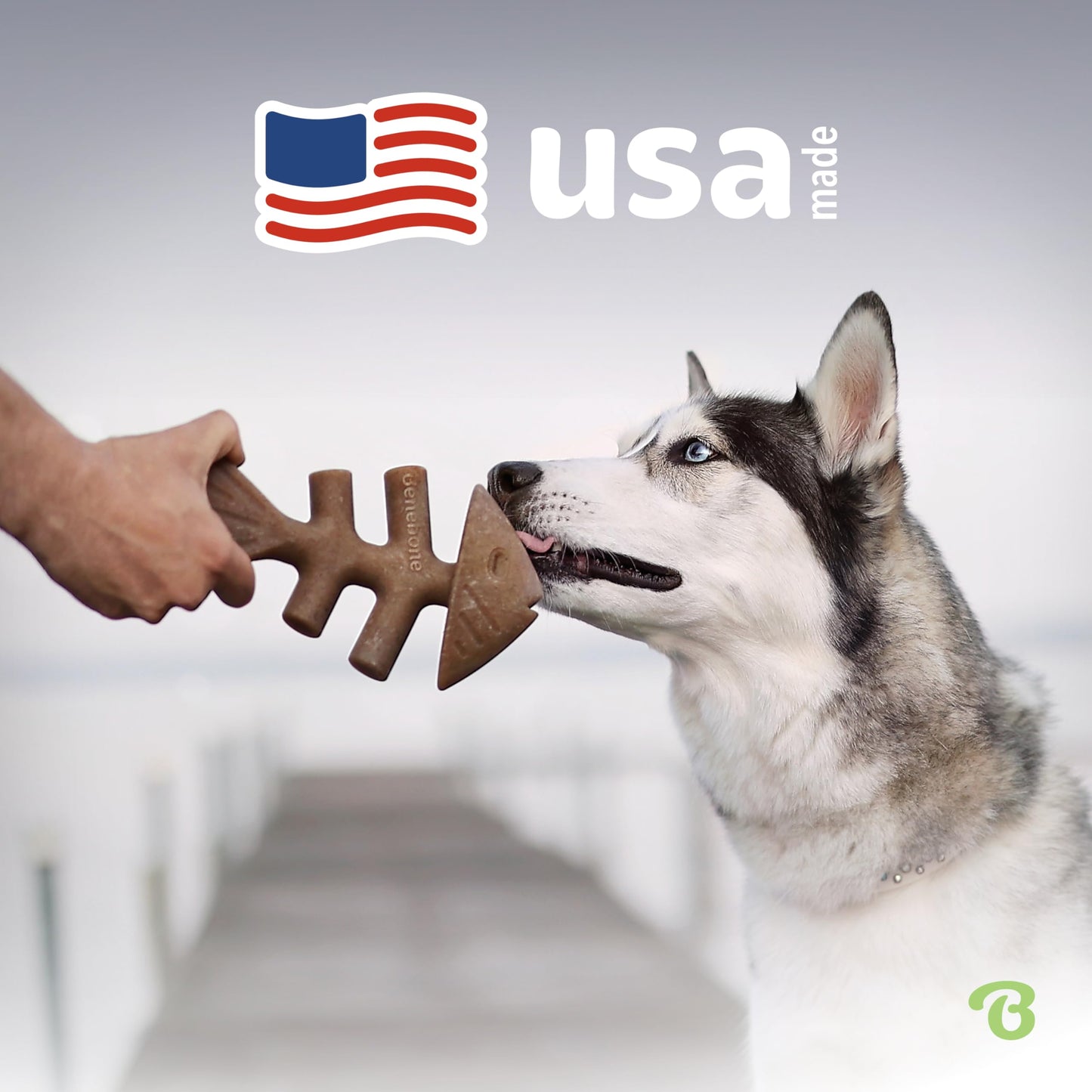 Juguete masticable para Perro con Sabor Real a salmón Fishbone Grande
