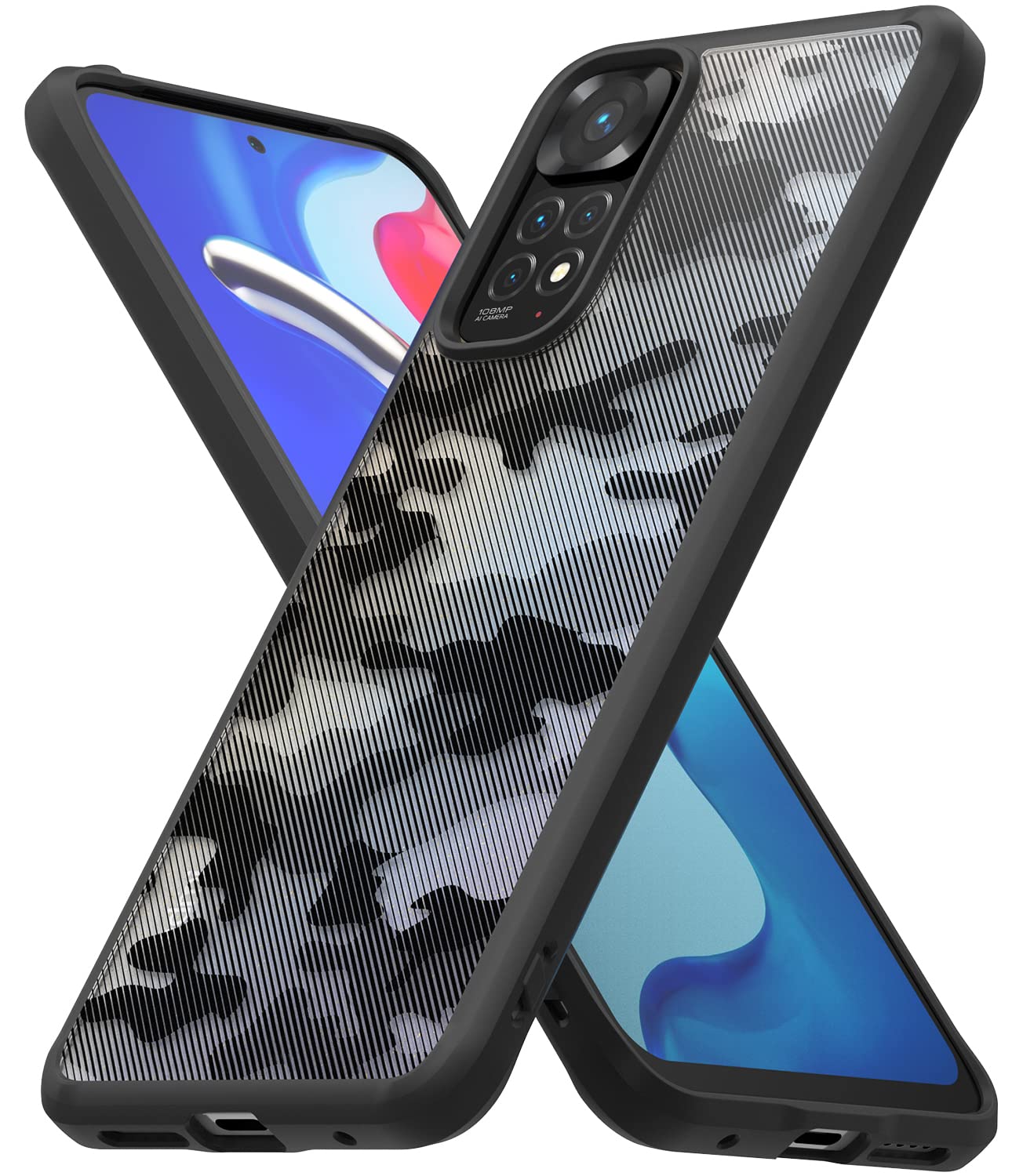 Funda Ringke Fusion Xiaomi Redmi Note 11 / 11S Negro Camo Mate Antihuellas Textura Satinada