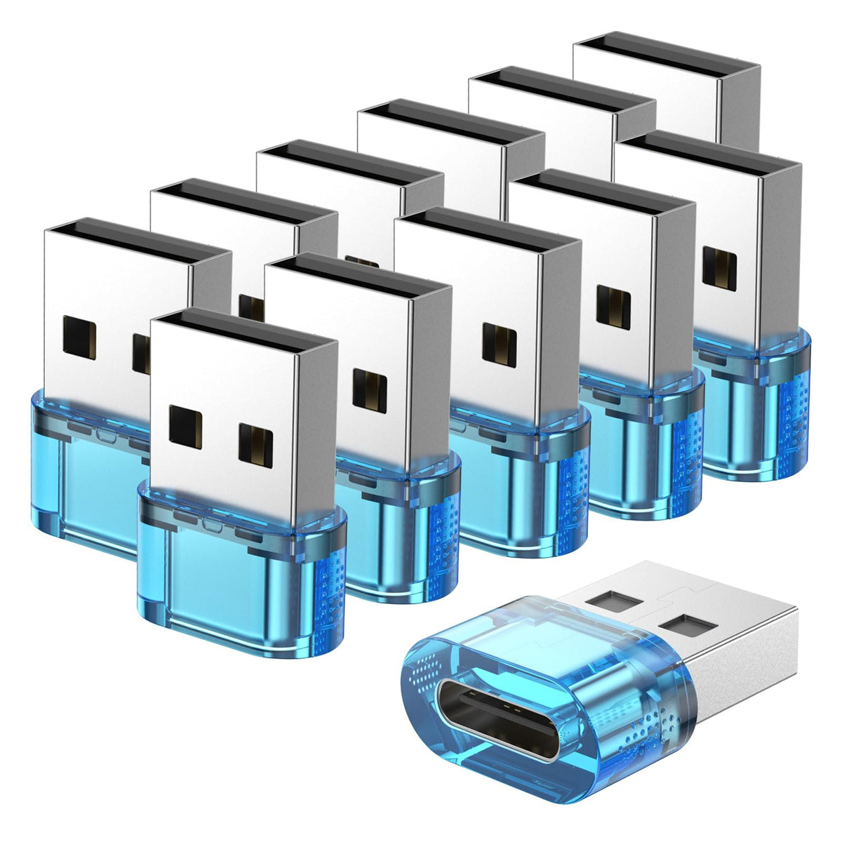 Adaptador USB Macho a USB C Compatible con iPhone15 y iPad Pro con Carga Rápida en Paquete de 12