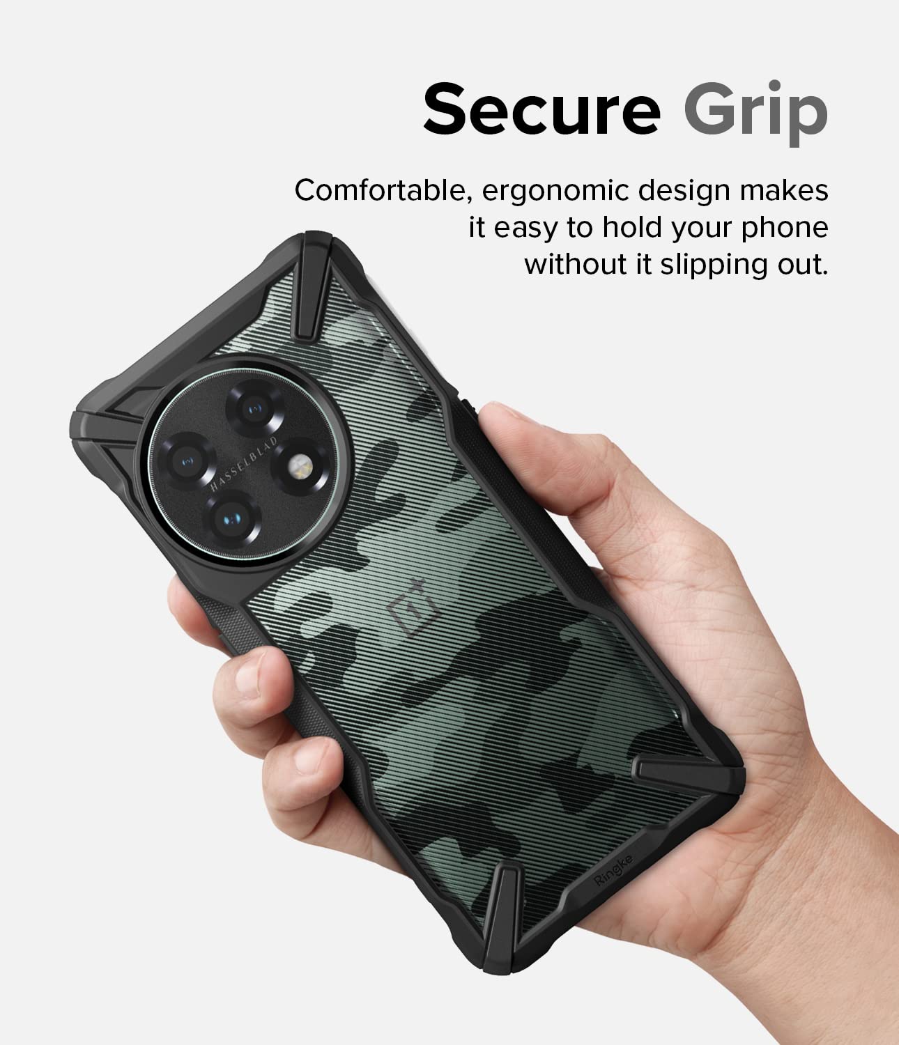 Funda Parachoques Ringke Fusion-X Camo Black Compatible con Oneplus 11 5G Antiarañazos Resistente Impactos