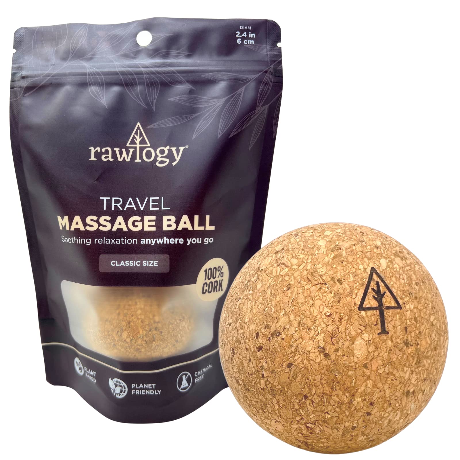 Pelota de Masaje Rawlogy Ultraligera de Corcho clásica para Alivio del Dolor Muscular y Tensión