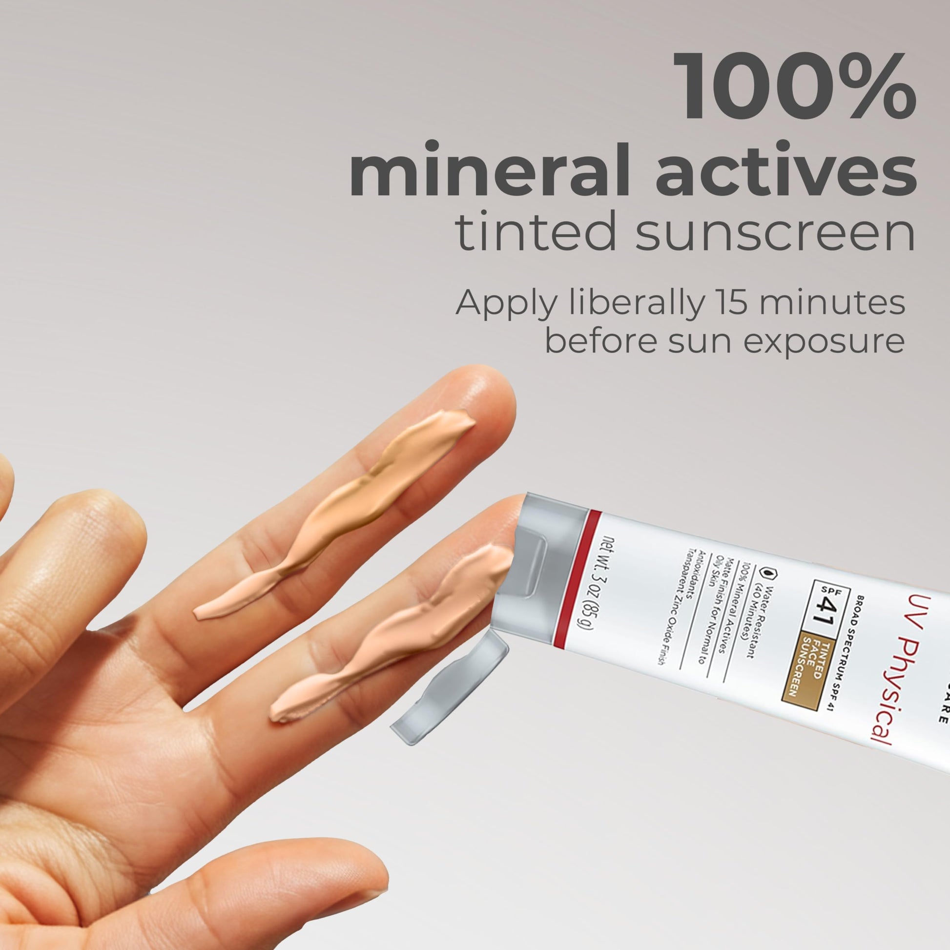 EltaMD UV Physical Tinted Broad-Spectrum SPF 41, Protector solar, Fórmula de óxido de zinc a base de minerales, resistente al agua, sin aceite, recomendada por dermatólogos, 85g