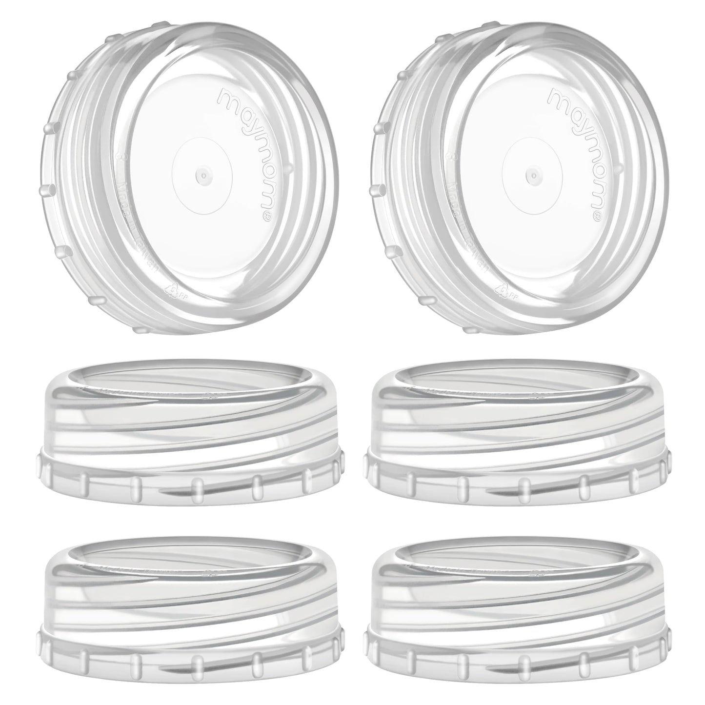 Maymom - Tapones de botella de viaje, tapas de repuesto compatibles con botellas naturales y anticólicos de Philips Avent (PP y vidrio) (transparente)