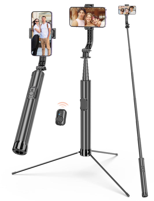 Trípode Teléfono 75 Pulgadas Estable Extensible con Control Remoto para iPhone y Viaje