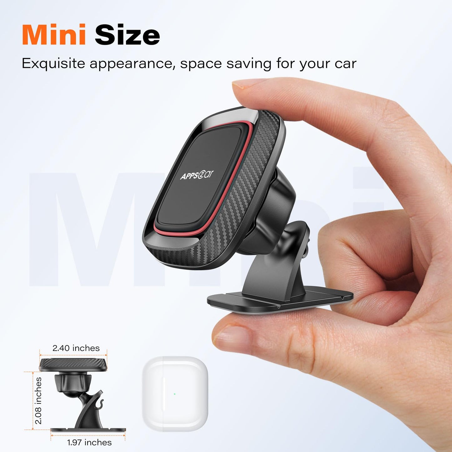 Soporte Magnético para Celular APPS2Car Negro Imán Súper Fuerte Automóvil