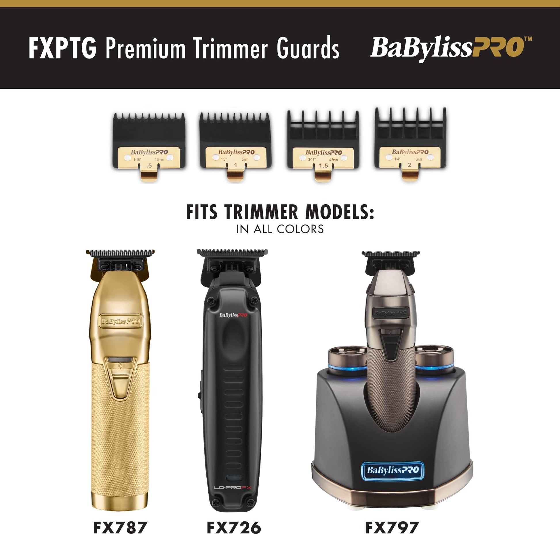 BaBylissPRO Protectores de recortadora prémium para FX797, FX787, FX726