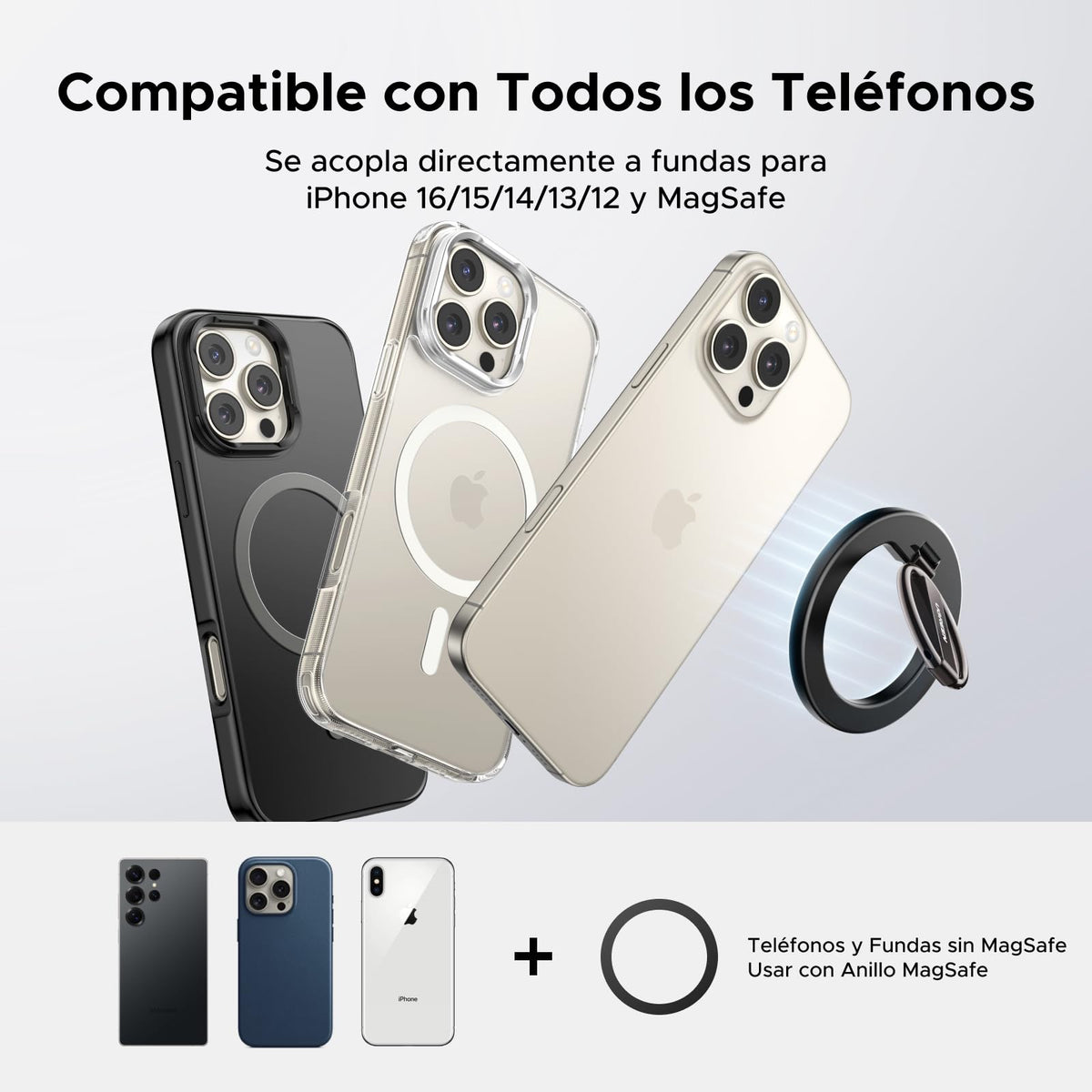 Soporte Magnético para Celular UGREEN Innovador con Anillo