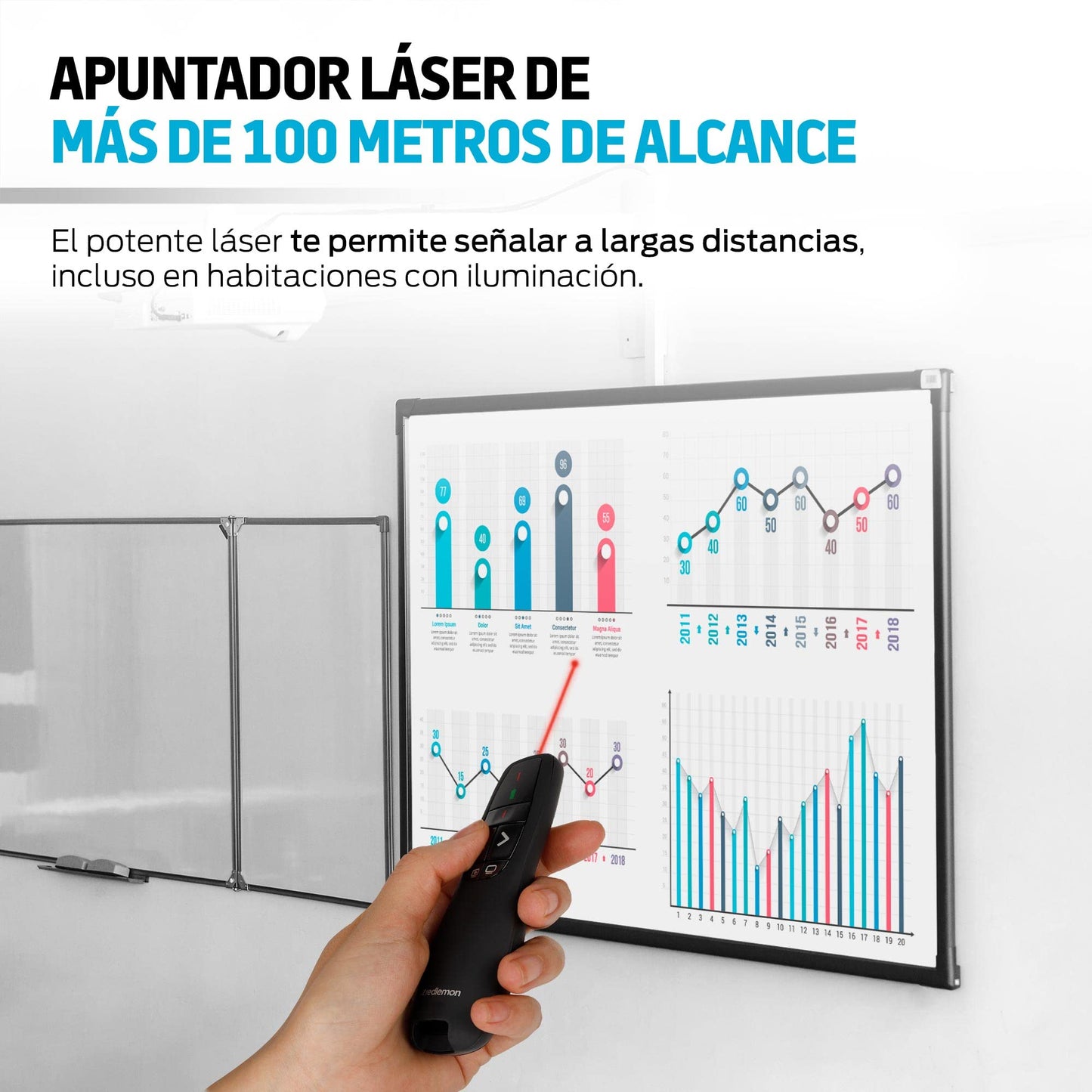 Presentador Inalámbrico Redlemon Negro con Receptor USB y Estuche