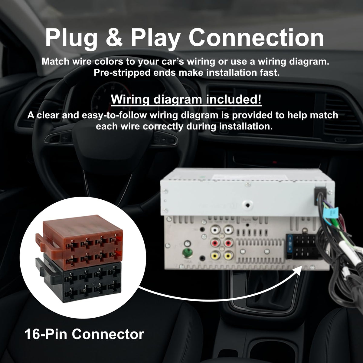 Cable de Repuesto Goodsby JVC y Kenwood Negro para Audio Carro