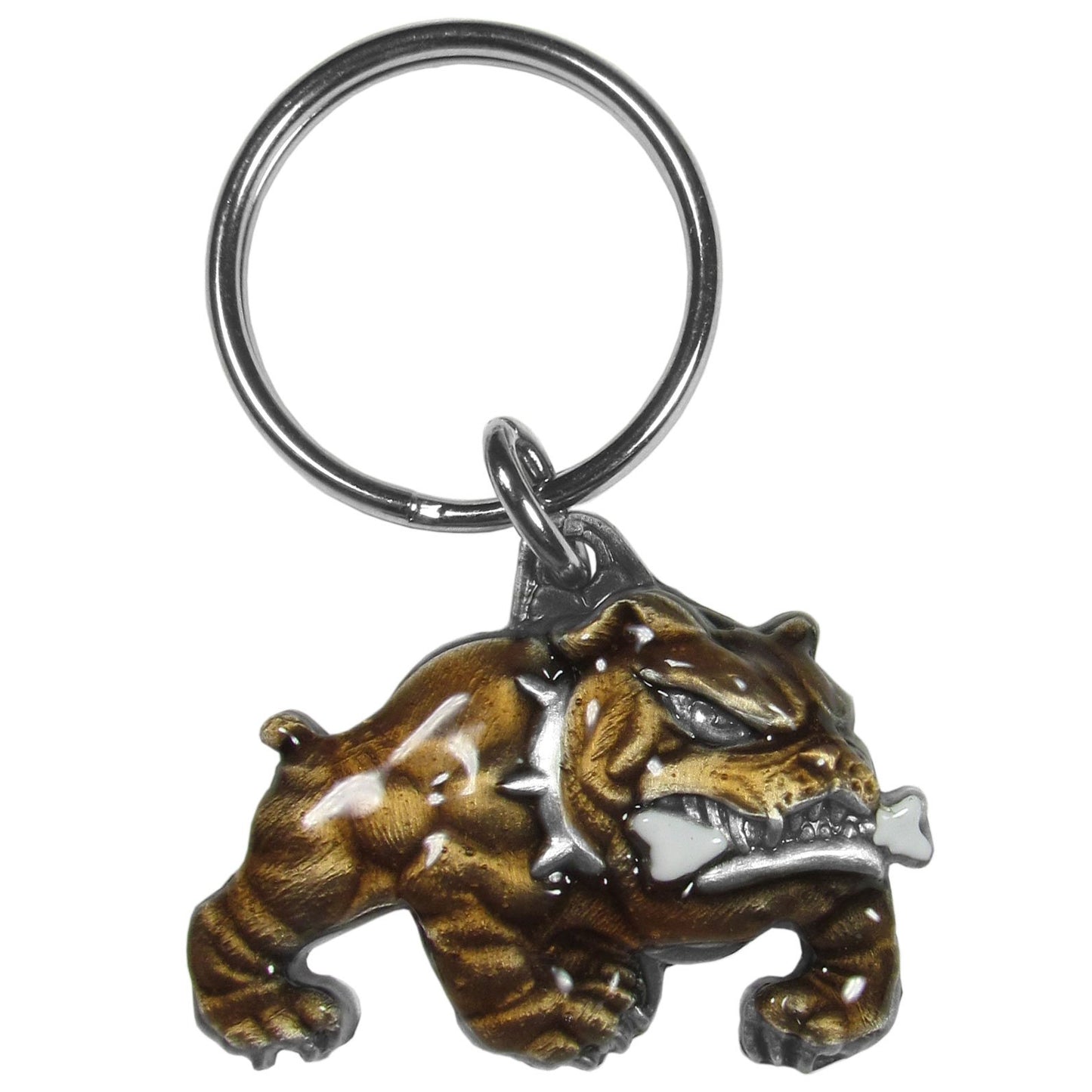 Siskiyou KR155E - Llavero de Metal para automóvil, diseño de Bulldog con Detalles esmaltados en Hueso, Color café