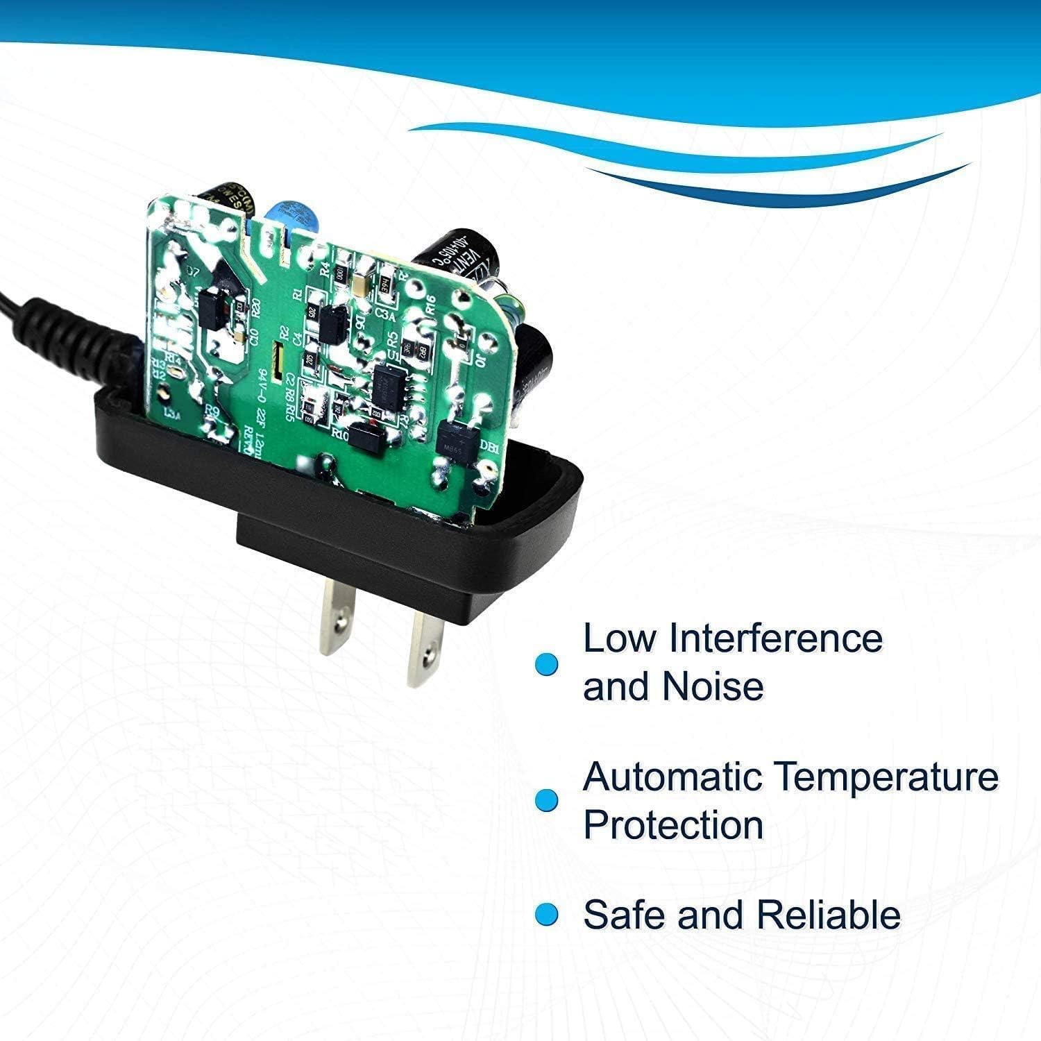 HQRP Adaptador de CA/fuente de alimentación compatible con Boss MT-2 Metal Zone/OD-3 Overdrive Guitarra Efectos Pedales de Reemplazo Plus HQRP Euro Plug Adapter