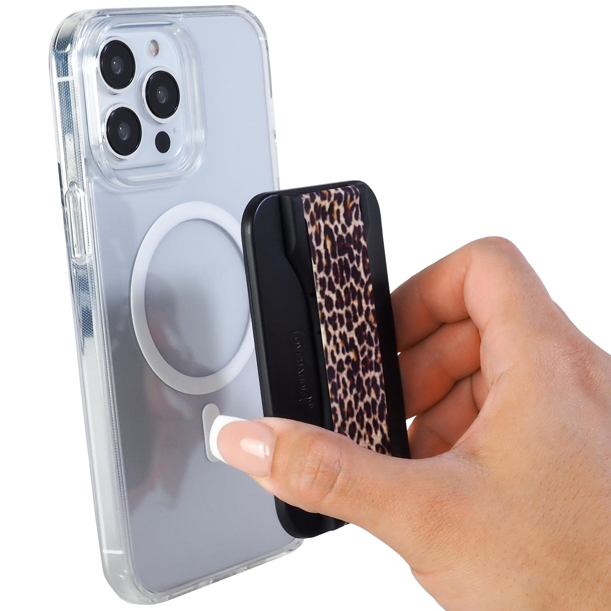 Agarre para Teléfono LOVEHANDLE Leopardo con MagSafe y Soporte