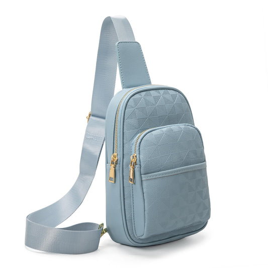 anck Riñonera bandolera para mujer, bolso bandolera para mujer, bolso pequeño en el pecho, riñonera a cuadros para mujer diseñador, 996-G-YH-Azul Claro, Estilo casual, moda relajada