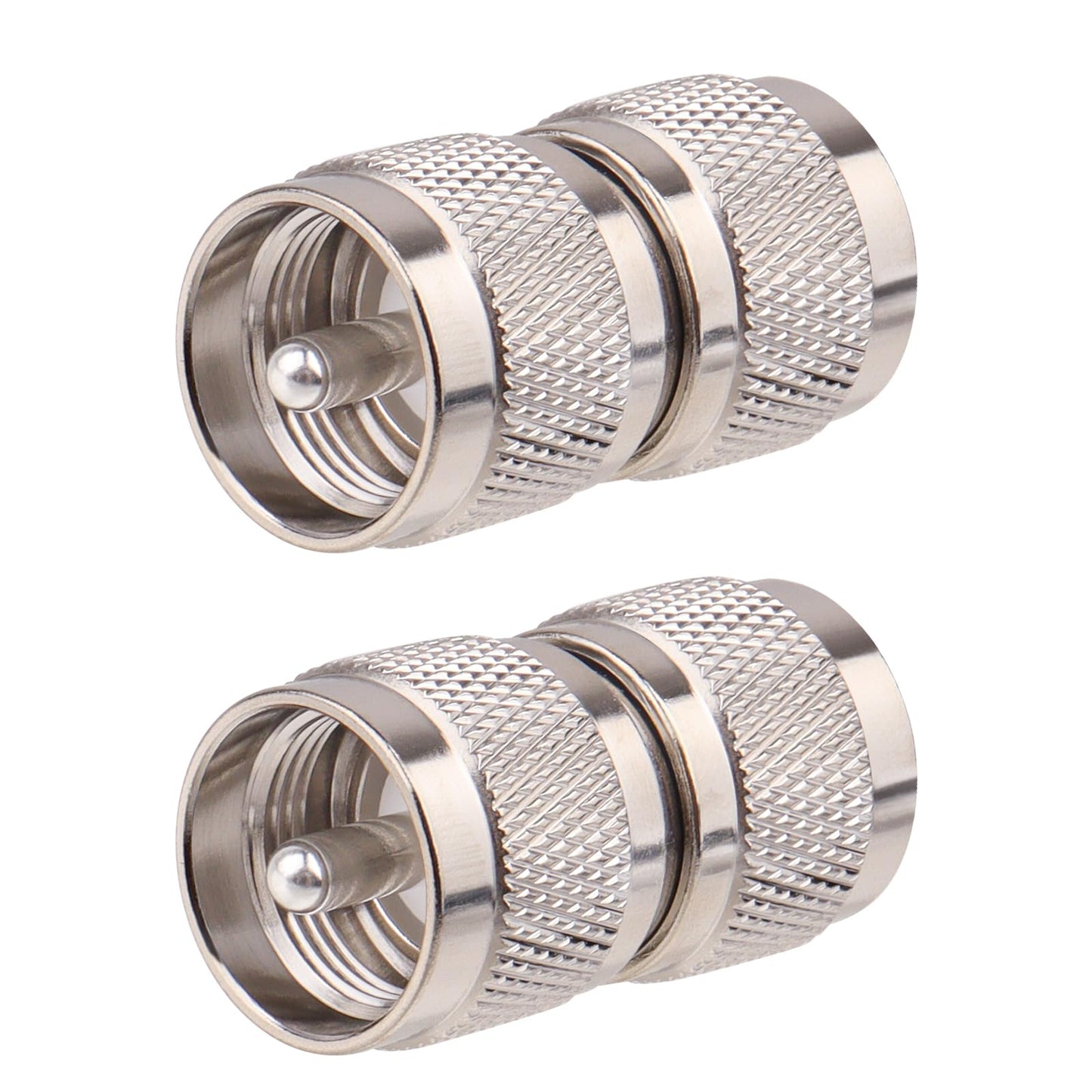 UHF PL-259 Adaptador coaxial 2 piezas - Conector RF macho UHF para radios CB y Jamón, antenas y equipos de comunicación
