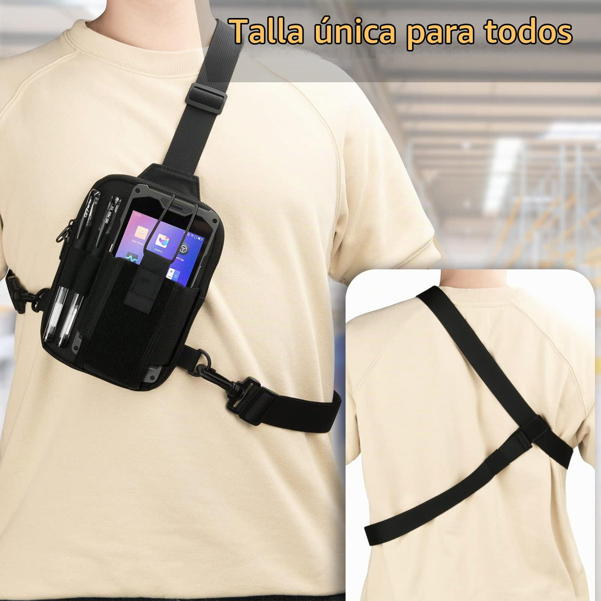 Funda Universal para Escáner de Código de Barras Símbolo Cebra USPS con Arnés de Pecho