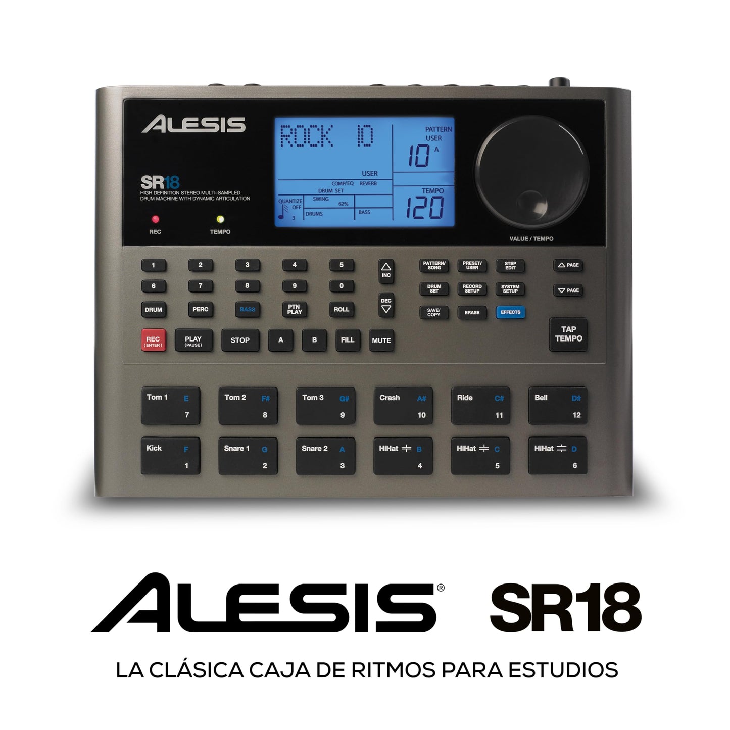 Alesis SR18 - Instrumento de percusión (Gris)