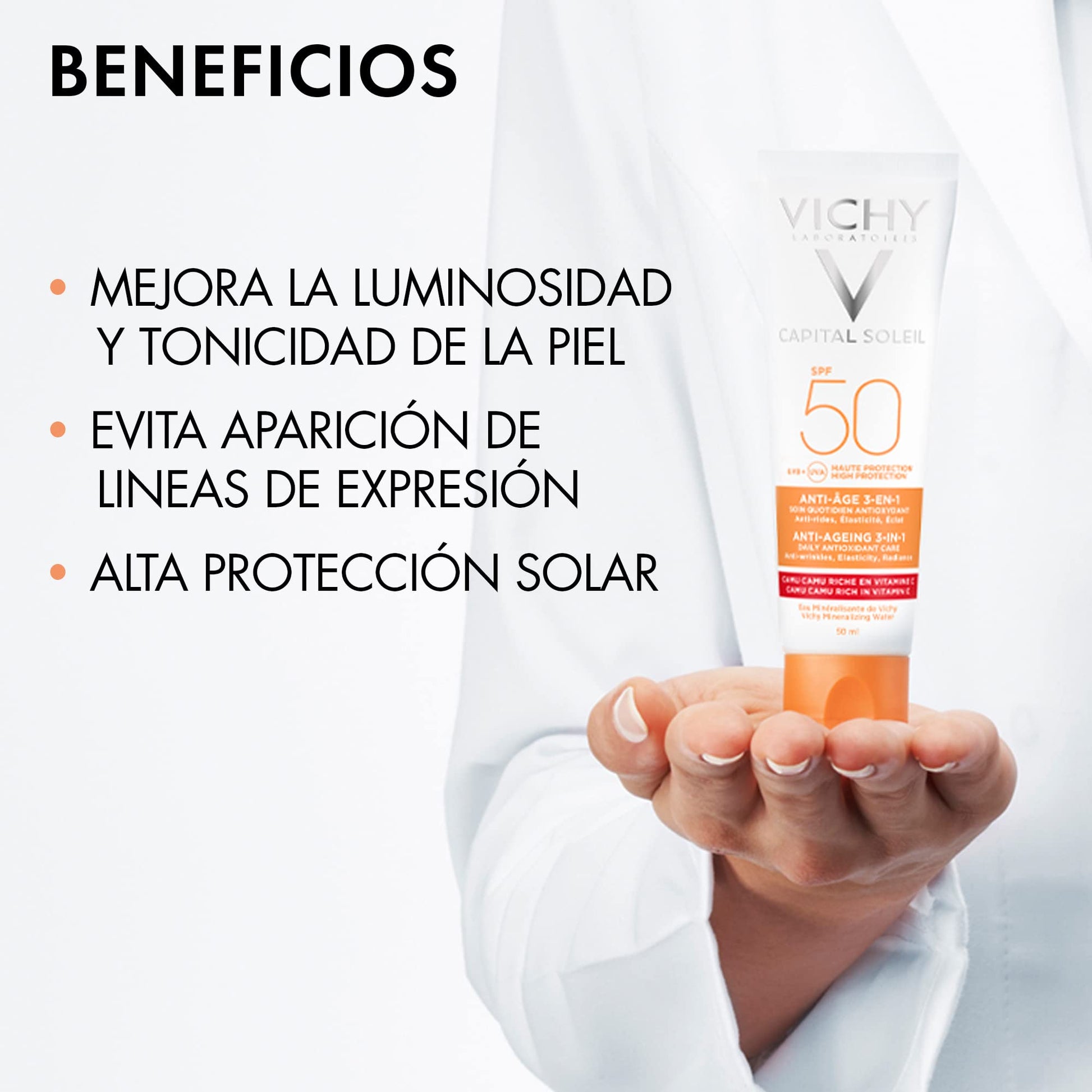 Protector Solar Facial Anti-edad Vichy Toque Seco SPF50 50ml