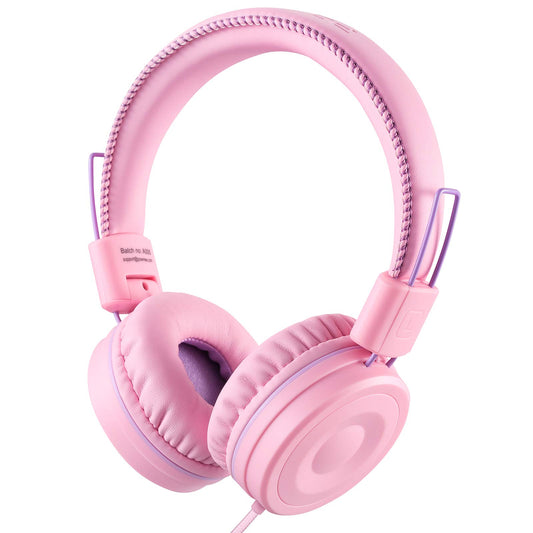 Auriculares POWMEE M1 Rosa Plegables y Ajustables para Niños