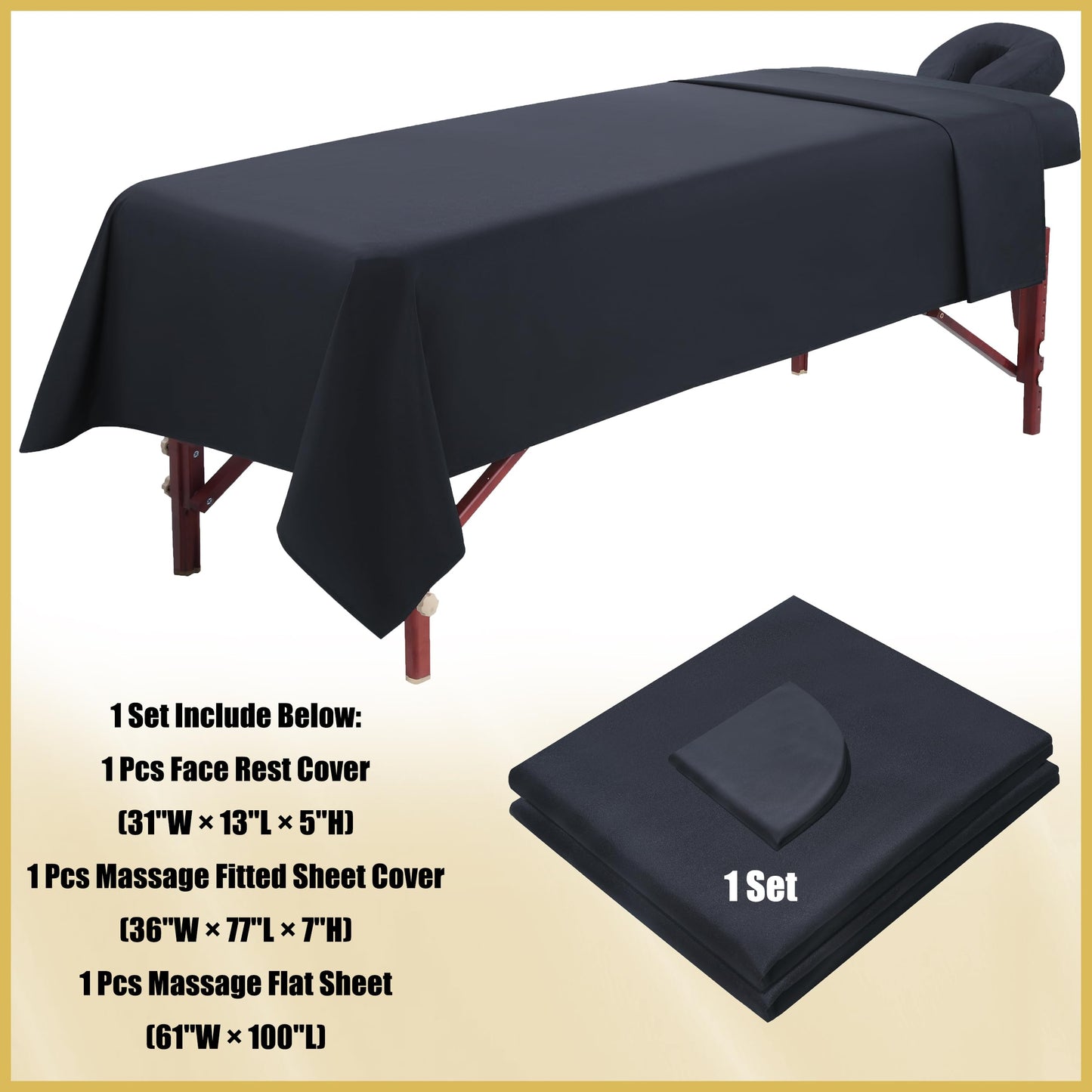 GASIYU Juegos De Sábanas De Microfibra Para Mesa De Masaje 3 Pzas Funda De Cama De Masaje Suave Libre De Arrugas Incluye Sábana Ajustable De Masaje, Sábanas De Masaje Y Cubierta De Cuna Faci