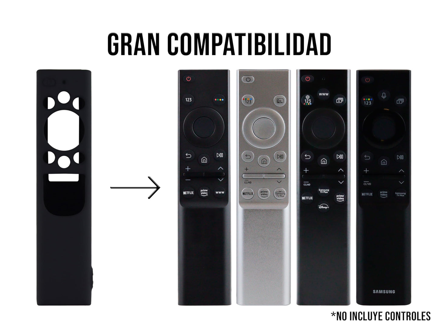CONTROL EXPERT Funda para Control Samsung 4k Case Panel Solar Smart TV Pantalla Bn59-01363a, Bn59-01385d, Bn59-01357a Silicon Protector (Negro)