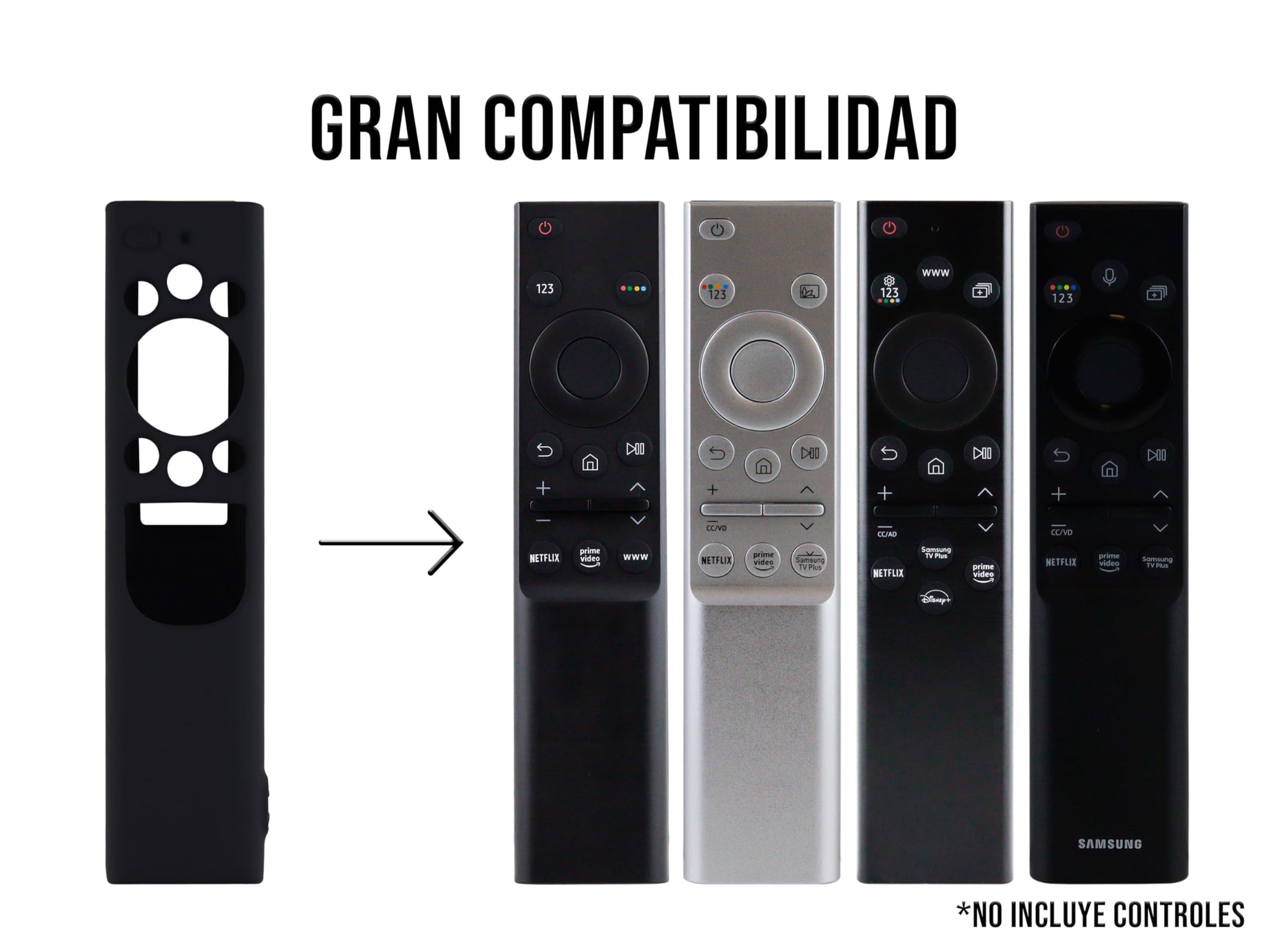 CONTROL EXPERT Funda para Control Samsung 4k Case Panel Solar Smart TV Pantalla Bn59-01363a, Bn59-01385d, Bn59-01357a Silicon Protector (Negro)