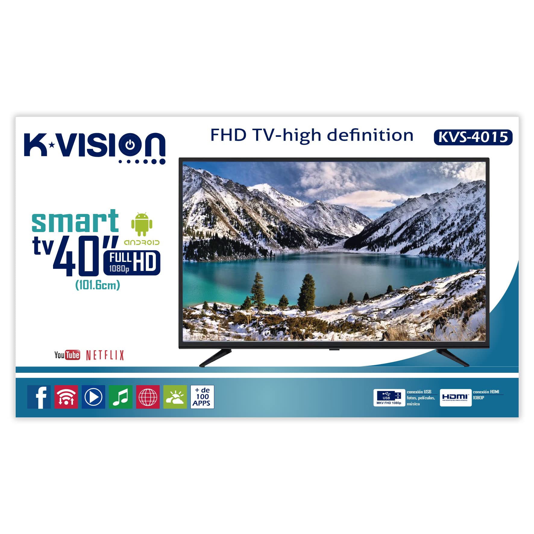 Smart TV K-VISION 40 Pulgadas Full HD Android TV