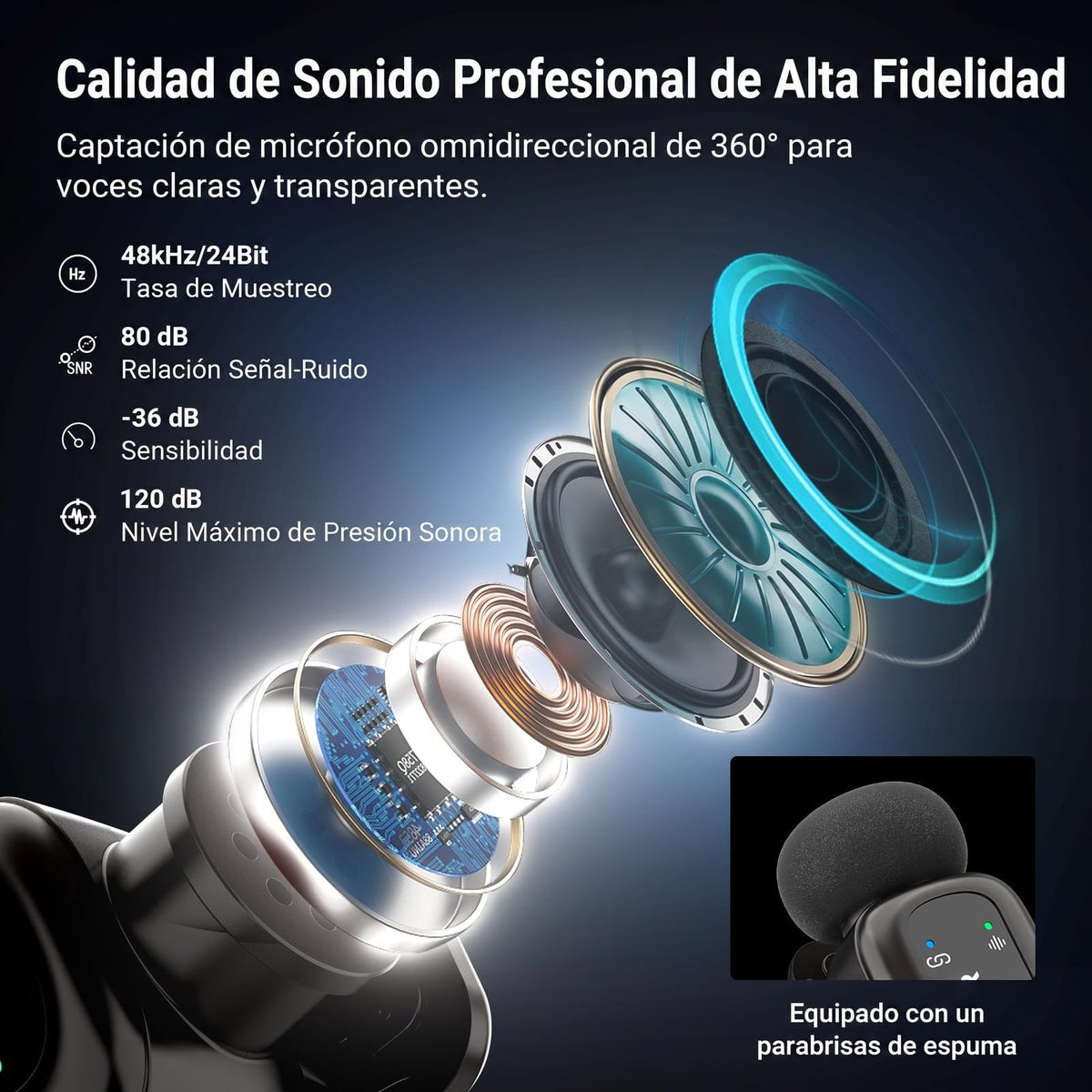 Micrófono Mini NEEWER KM19 Negro Compatible con iPhone 18 Pro/Pro MAX 17 16