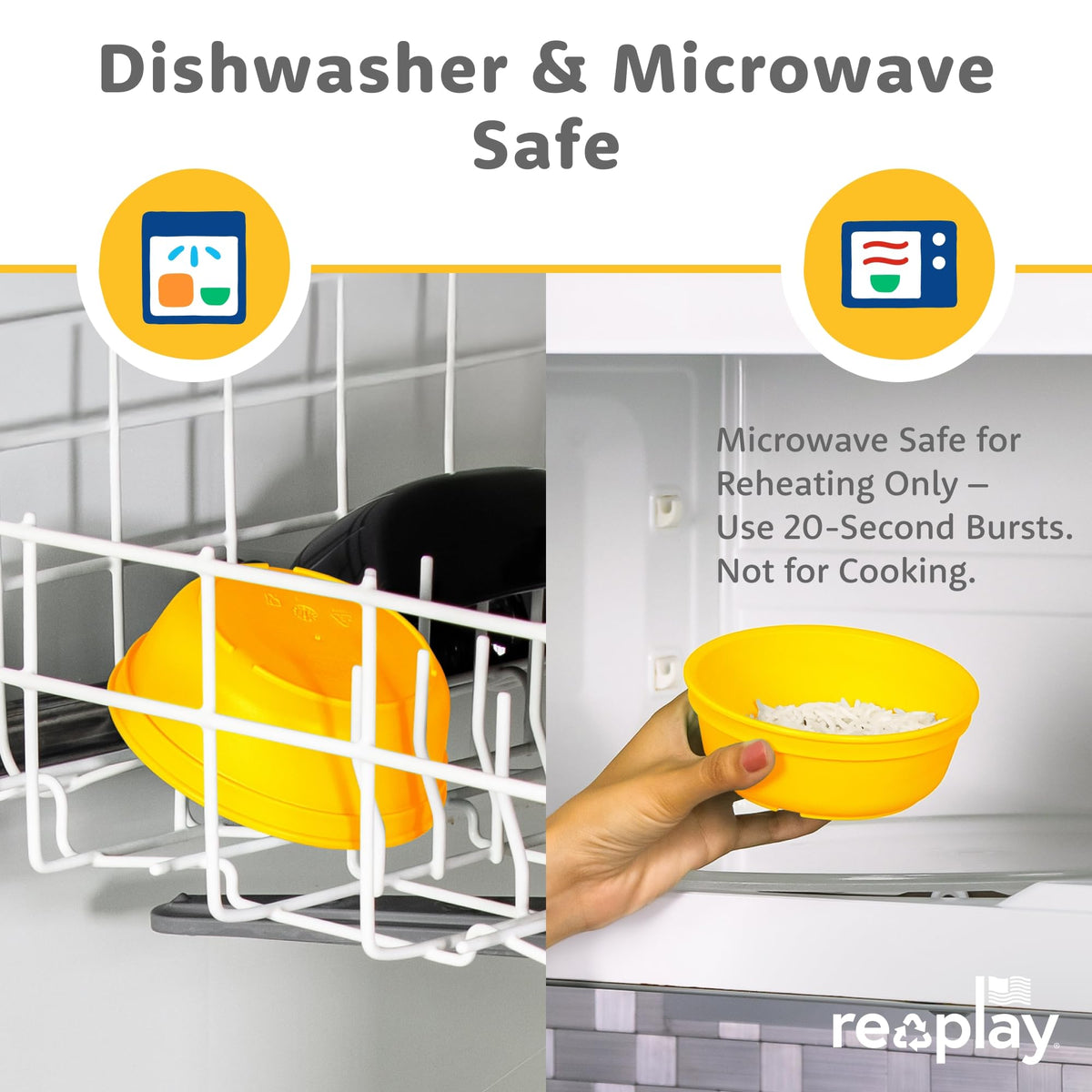 Re-Play 3 platos divididos para niños, 3 utensilios y 3 cuencos de base ancha, aptos para lavaplatos y microondas, fabricado en Estados Unidos, Aqua Asst