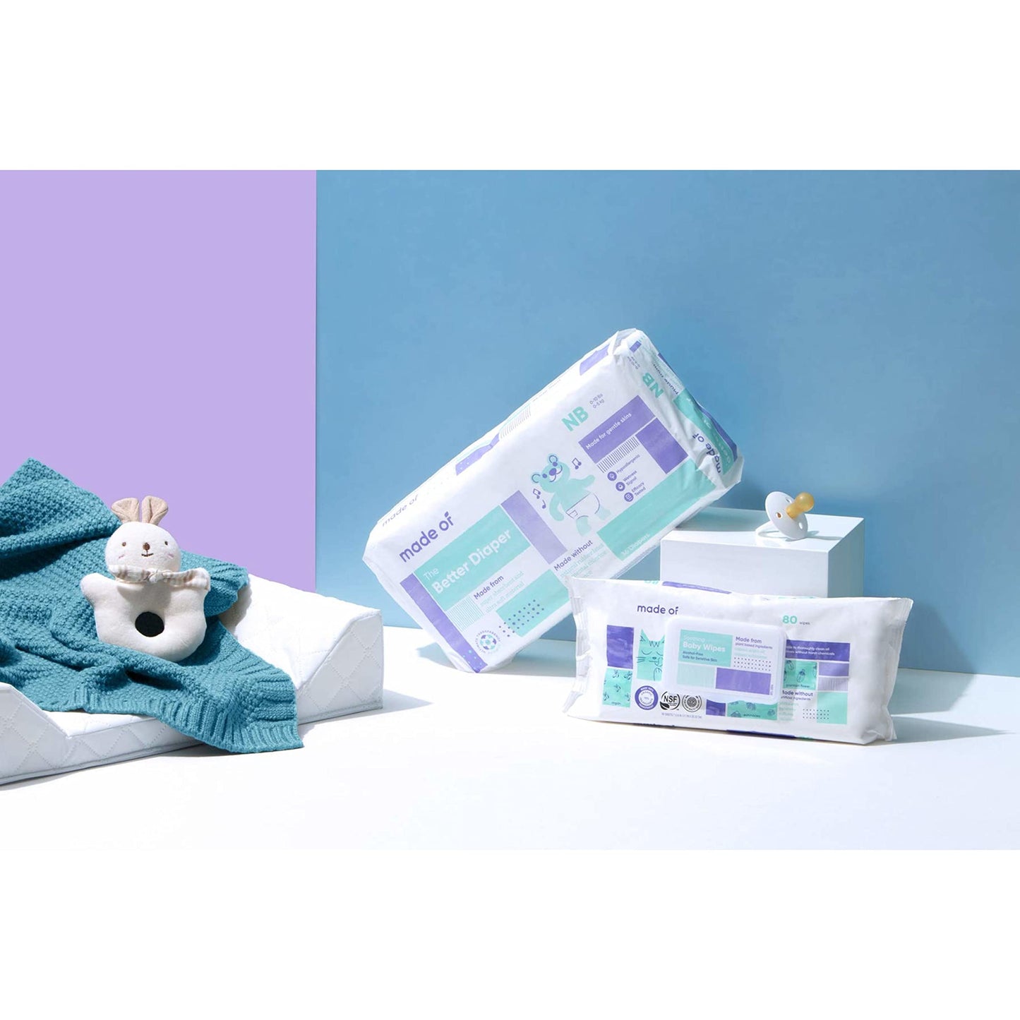 Hecho de pañales de bebé tamaño 2-10 horas pañales absorbentes, pañales de piel sensible, pañales hipoalergénicos, pañales sin perfume, pediatra y dermatólogo probado, hasta 10 libras, Size 0 (Newborn)