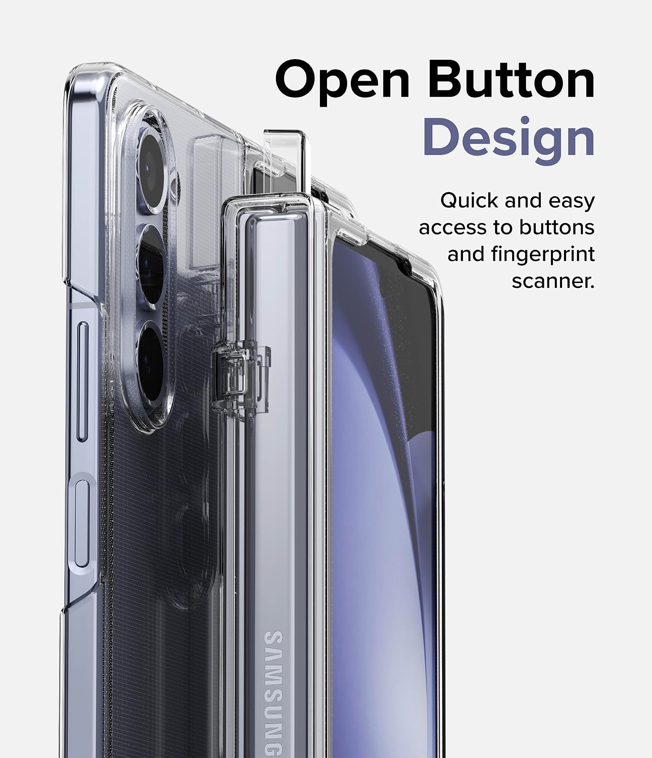 Funda Slim Hinge Ringke Clear Compatible Samsung Galaxy Z Fold 5 5G Tecnología Transparente Carcasa Sólida a Prueba de Choques