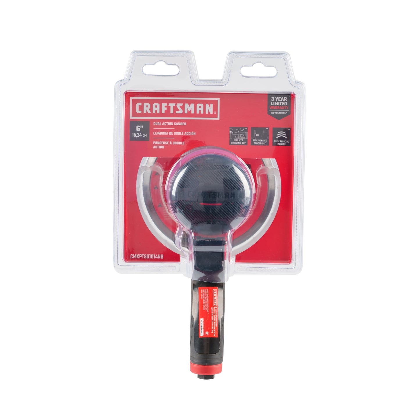 CRAFTSMAN Lijadora de doble acción de 6 pulgadas, acabado sin remolinos, control de velocidad ajustable, construcción duradera, ideal para proyectos de madera y metal
