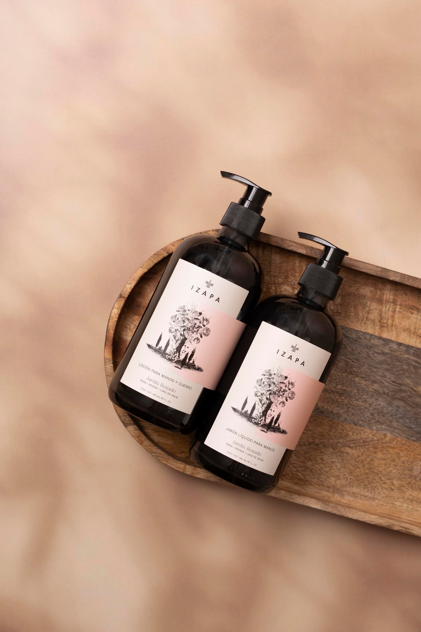 IZAPA Jardín Rosado Jabón Líquido para Manos 480 ml con Aceite de Jojoba Humectante