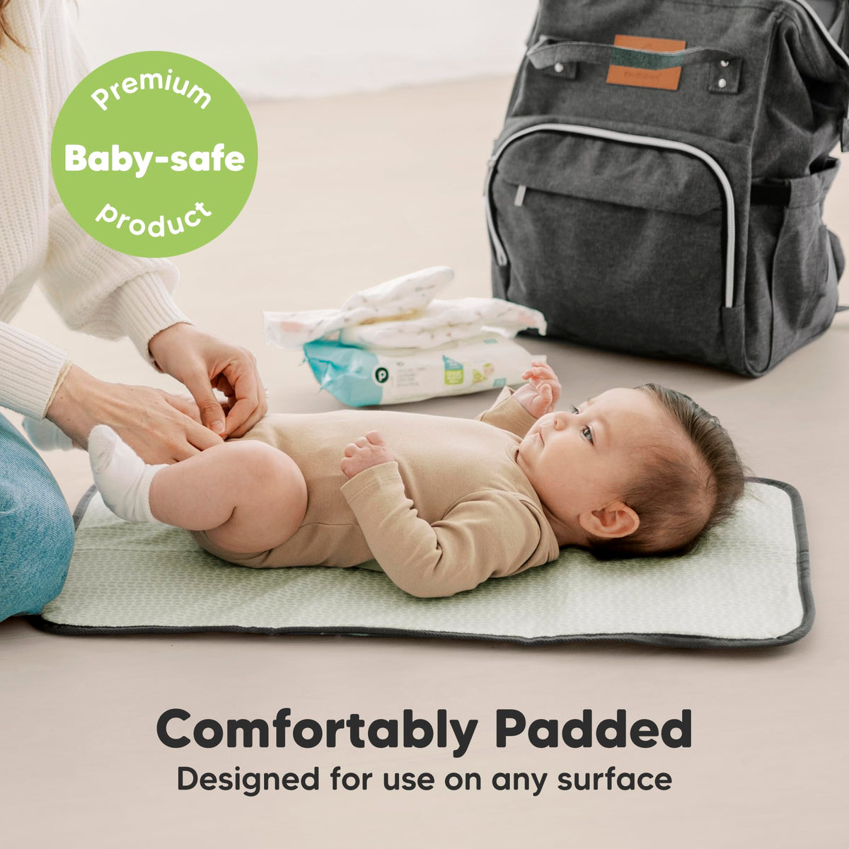 KeaBabies - Cambiador portátil de pañales, fácil de limpiar, plegable e impermeable para bolsa de pañales, compacto, ligero, recién nacido de 25 x 13 pulgadas, bebé, cambiador de bebé esencial de