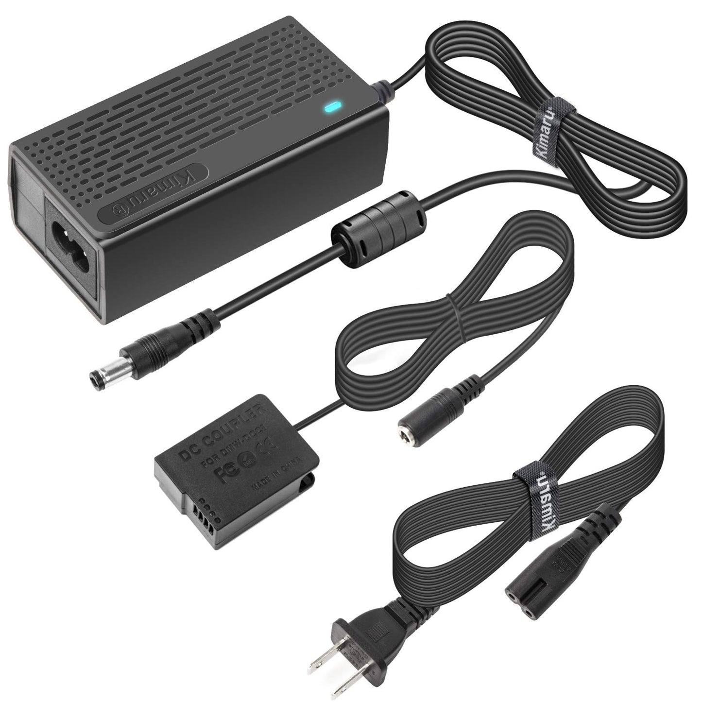 Kimaru DMW-DCC8 DC Coupler DMW-AC8 AC Power Adapter DMW-BLC12 Dummy Battery Kit para cámaras Lumix DMC-GH2 G5 G6 G7 G80 G81 G85 G5X GX8 FZ300 FZ1000 FZ2500 DC-G90 G95 G99.