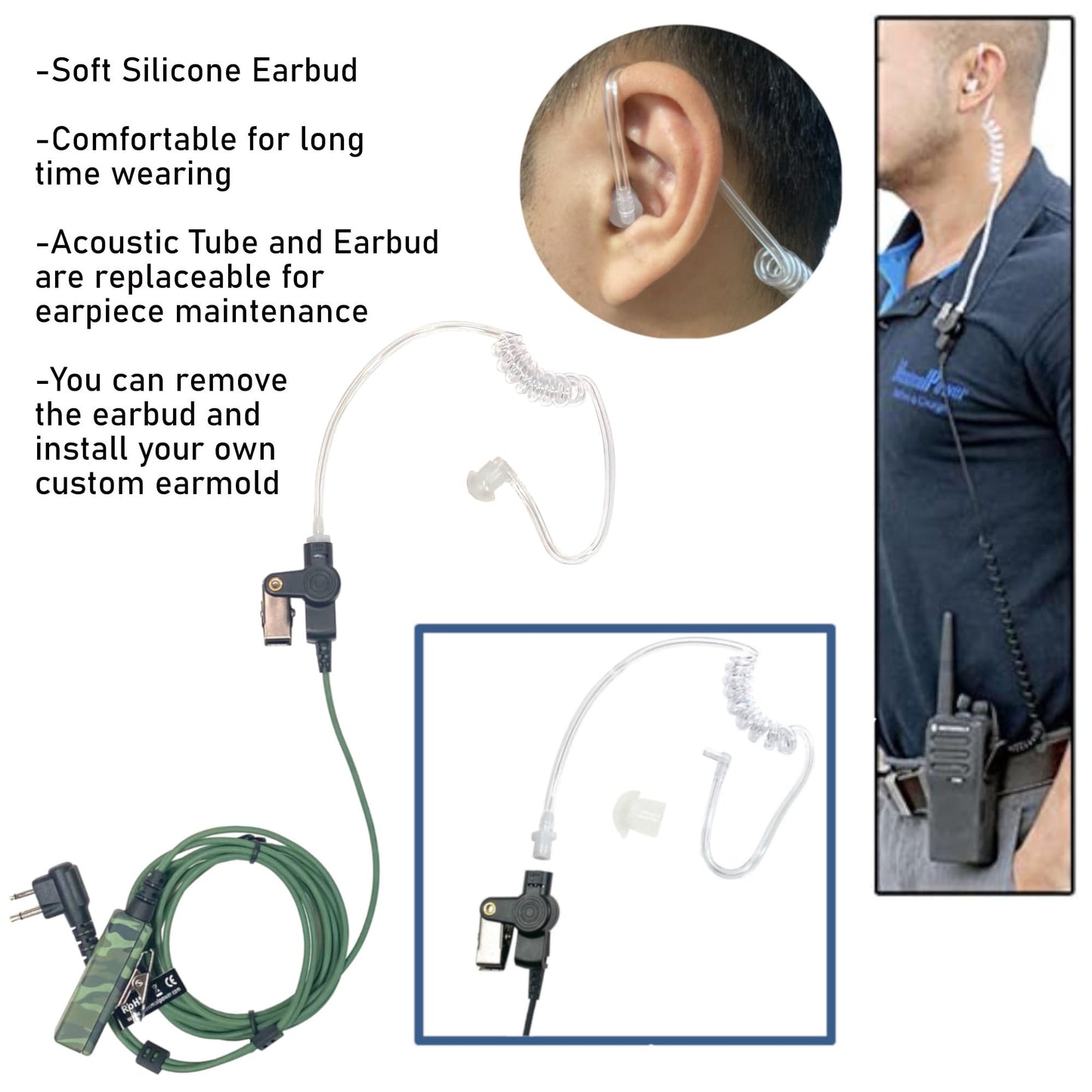 Auriculares de Radio MaximalPower RHF 2PIN HQ para Motorola