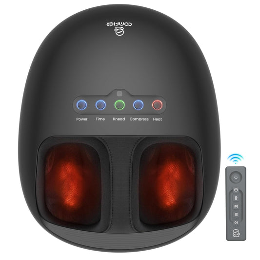 COMFIER Masajeador De Pies Con Calor, Masajeador De Pies Con Calefacción Shiatsu Para Fascitis Plantar Y Neuropatía, Masajeador De Pies Con Vibración De Amasamiento Profundo Para Hombres, Mujeres, Pap