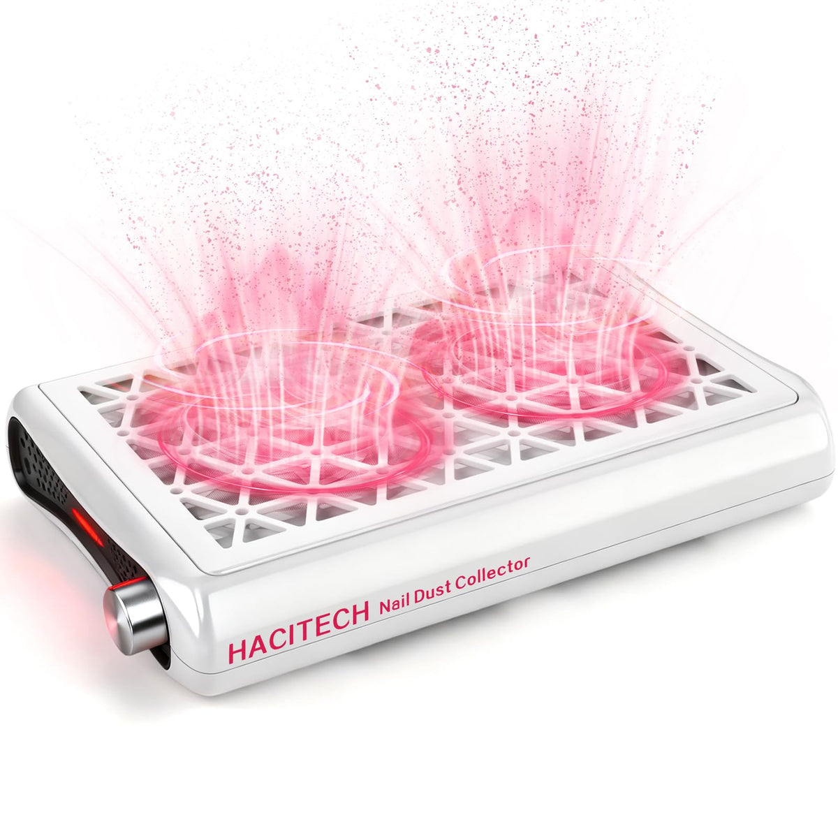 Colector de Polvo de Uñas HACITECH Blanco con Ajuste de 10 Niveles y 30 Filtros para Salón y Hogar