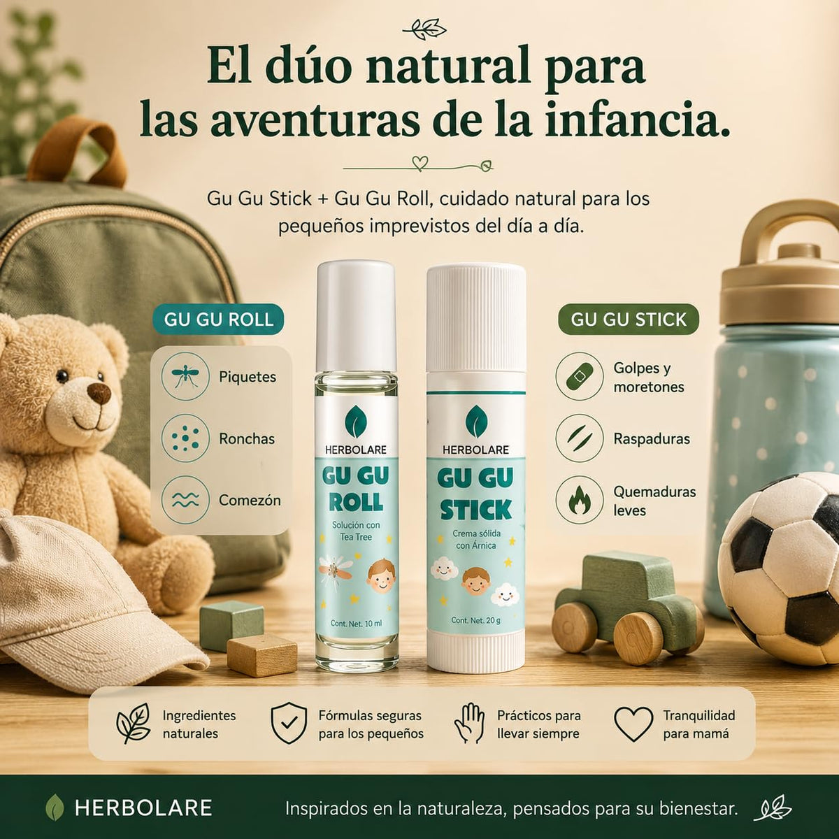 Pack Infantil Herbolare Natural Golpes y Piquetes