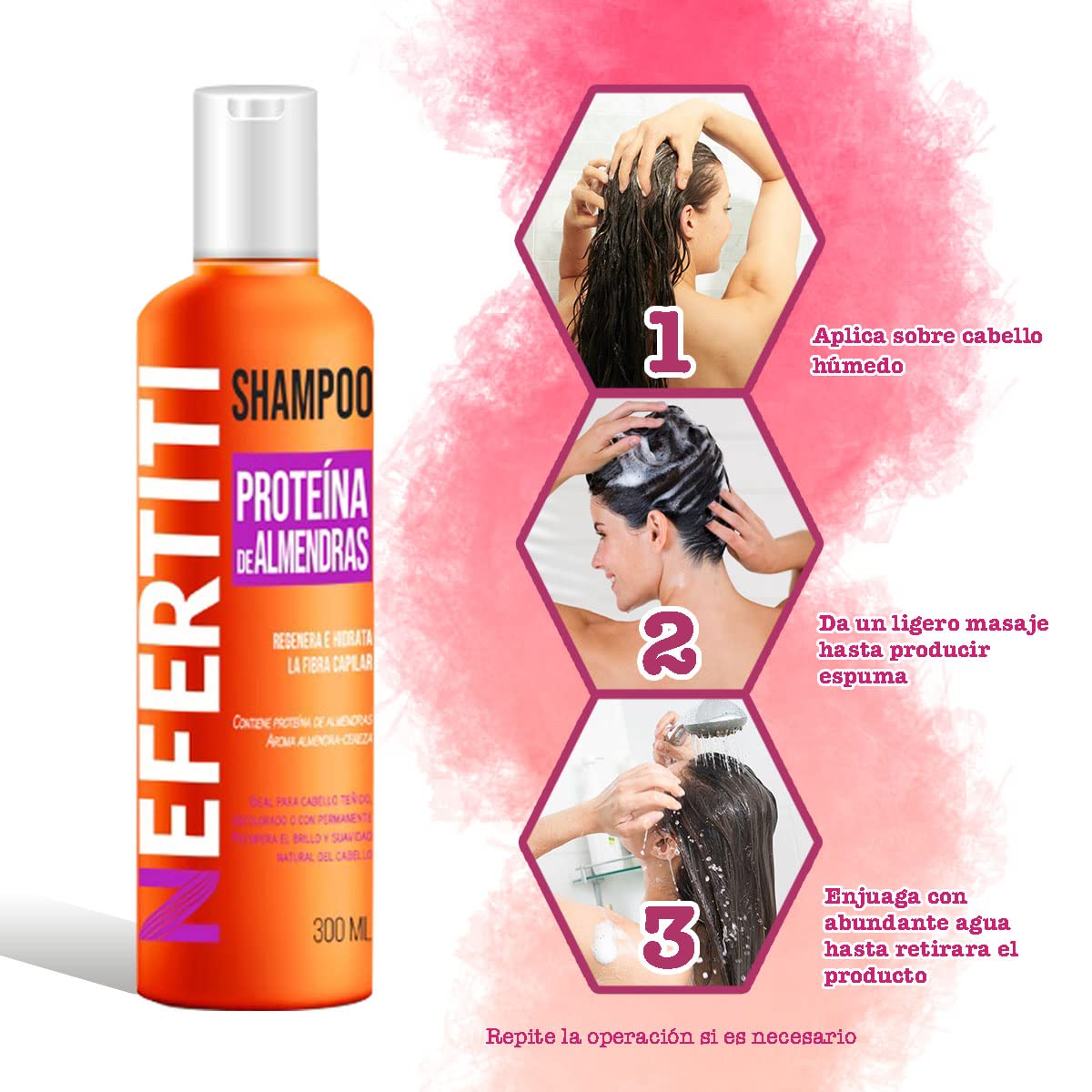 Shampoo y Acondicionador Nefertiti Almendra Sin Parabenos Regenerador para Cabello Teñido