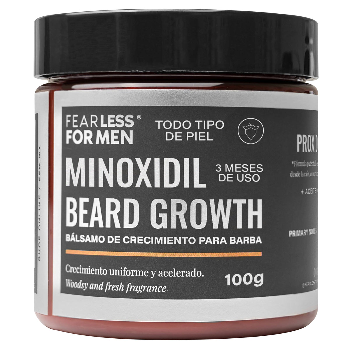 Bálsamo de Crecimiento de Barba Fearless Minox Proxidil Absorción Rápida para Hombre