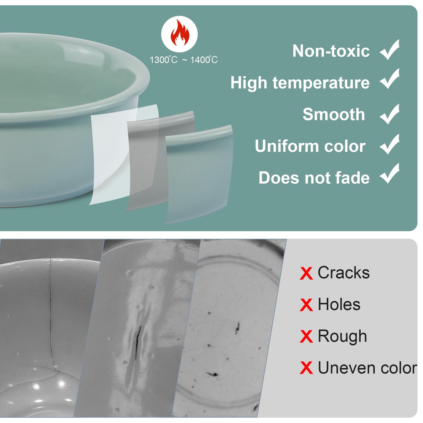 Cuencos de cerámica para perros, platos antideslizantes para perros y gatos pequeños, medianos y pequeños, cuencos de porcelana duradera para perros y agua (28 onzas, verde claro)