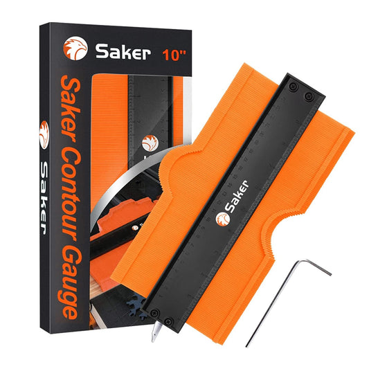 Herramienta de Perfil de Calibre de Contorno Saker 10 Pulgadas con Bloqueo Ajustable para Hombres y Mujeres