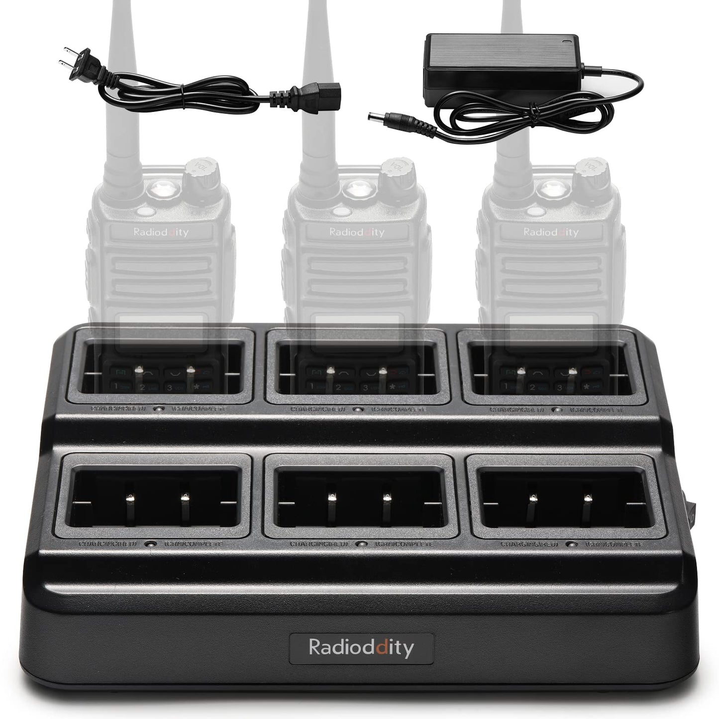 Cargador de Seis Vías Radioddity Compatible con Batería BL-13UV para Radios Portátiles
