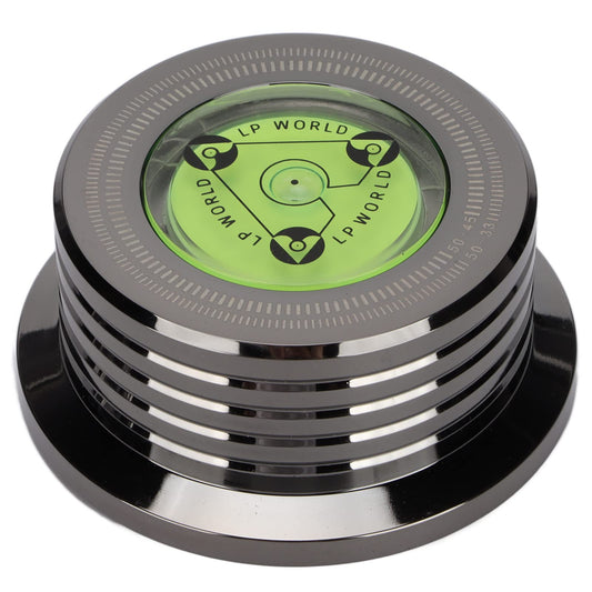 Estabilizador de Discos de Vinilo de Aluminio Negro Brillante con Nivelación de Burbujas para Tocadiscos LP de 50 Hz